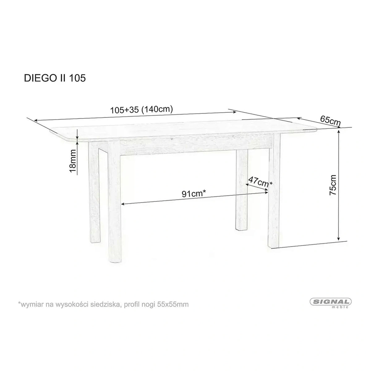 Masa extensibila DIEGO II, stejar sonoma, 105/140x65x75 cm