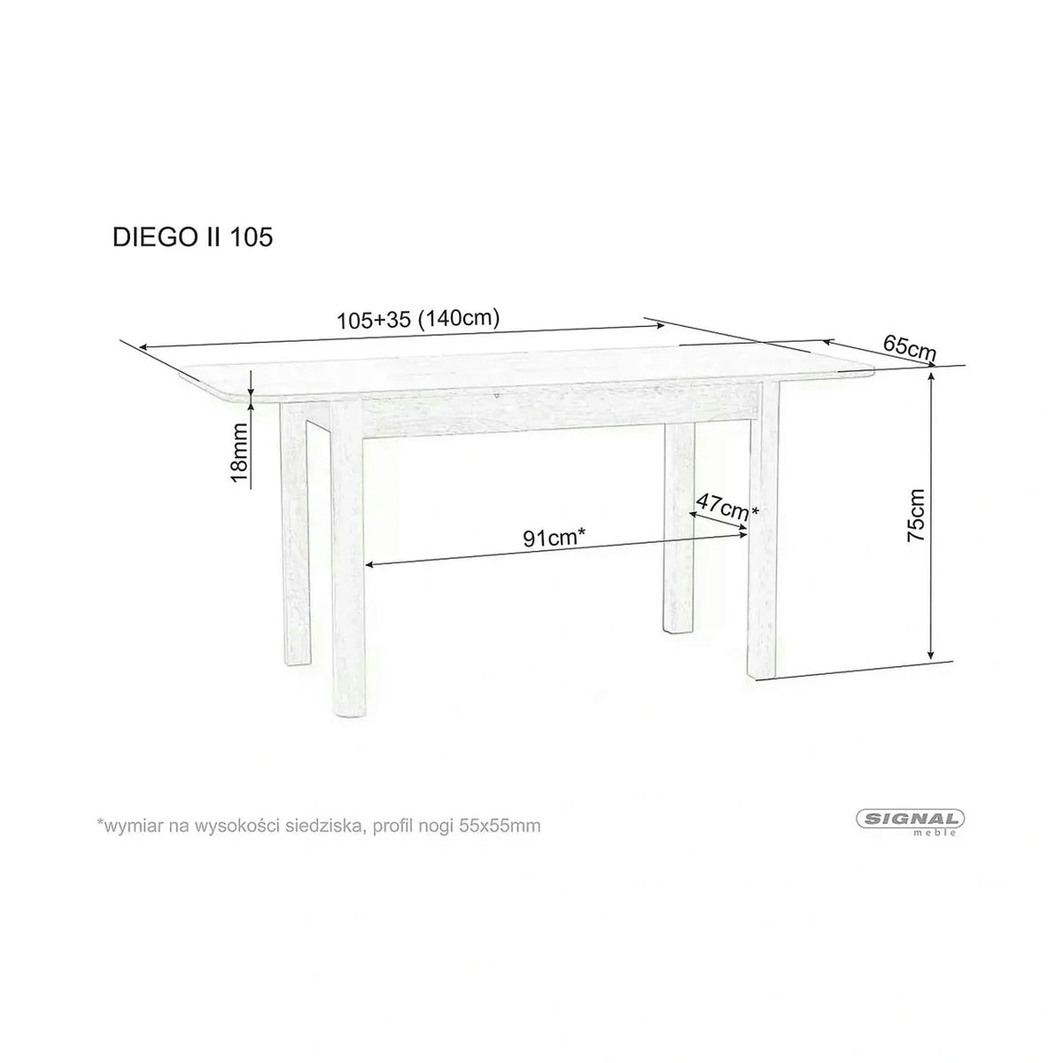 Masa extensibila DIEGO II, stejar sonoma, 105/140x65x75 cm