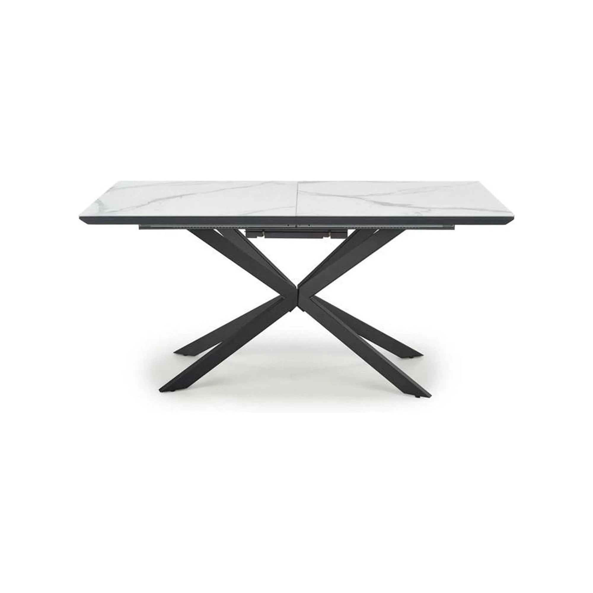 Masa extensibila DIESEL, alb cu efect de marmura/negru, 160/200x90x76 cm