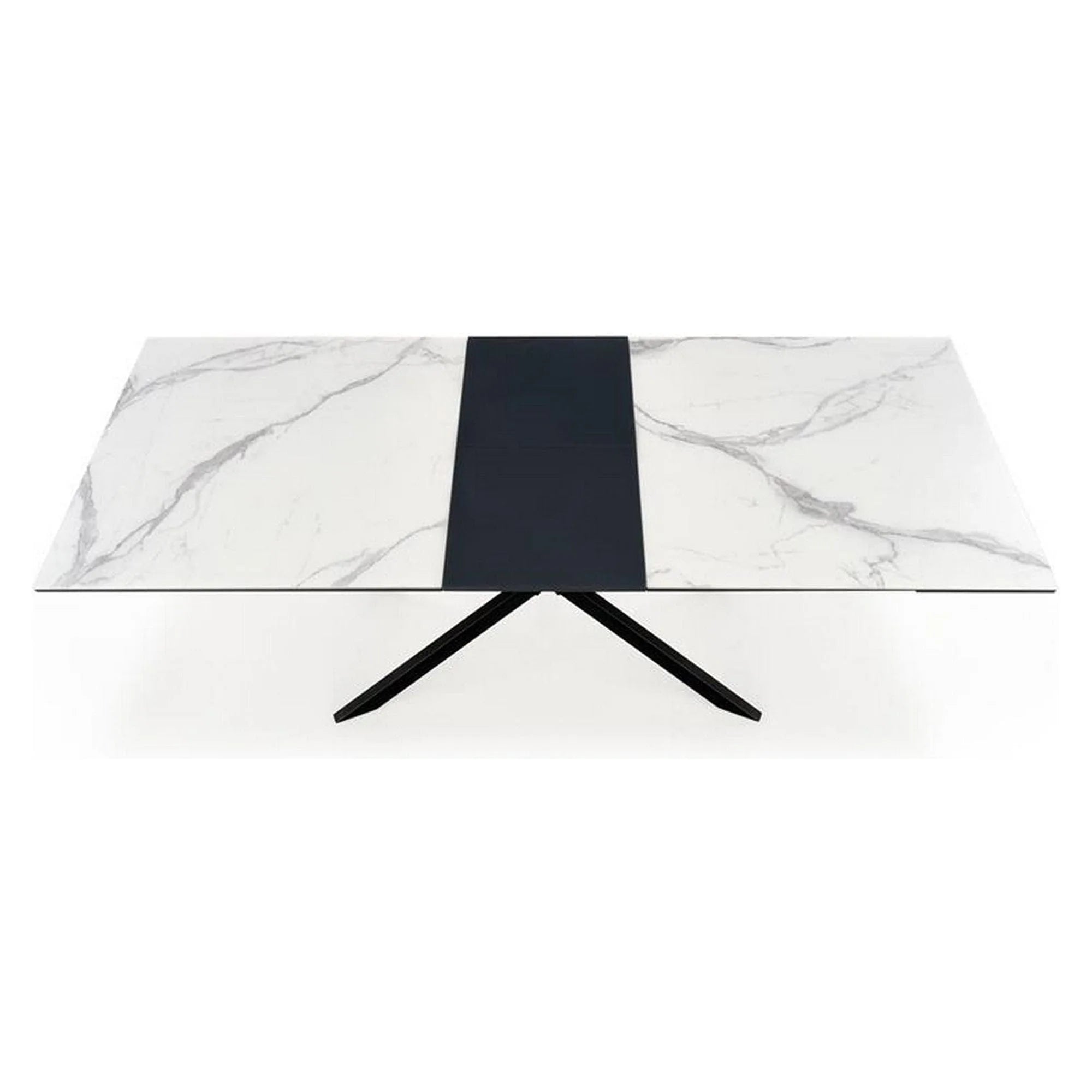 Masa extensibila DIESEL, alb cu efect de marmura/negru, 160/200x90x76 cm