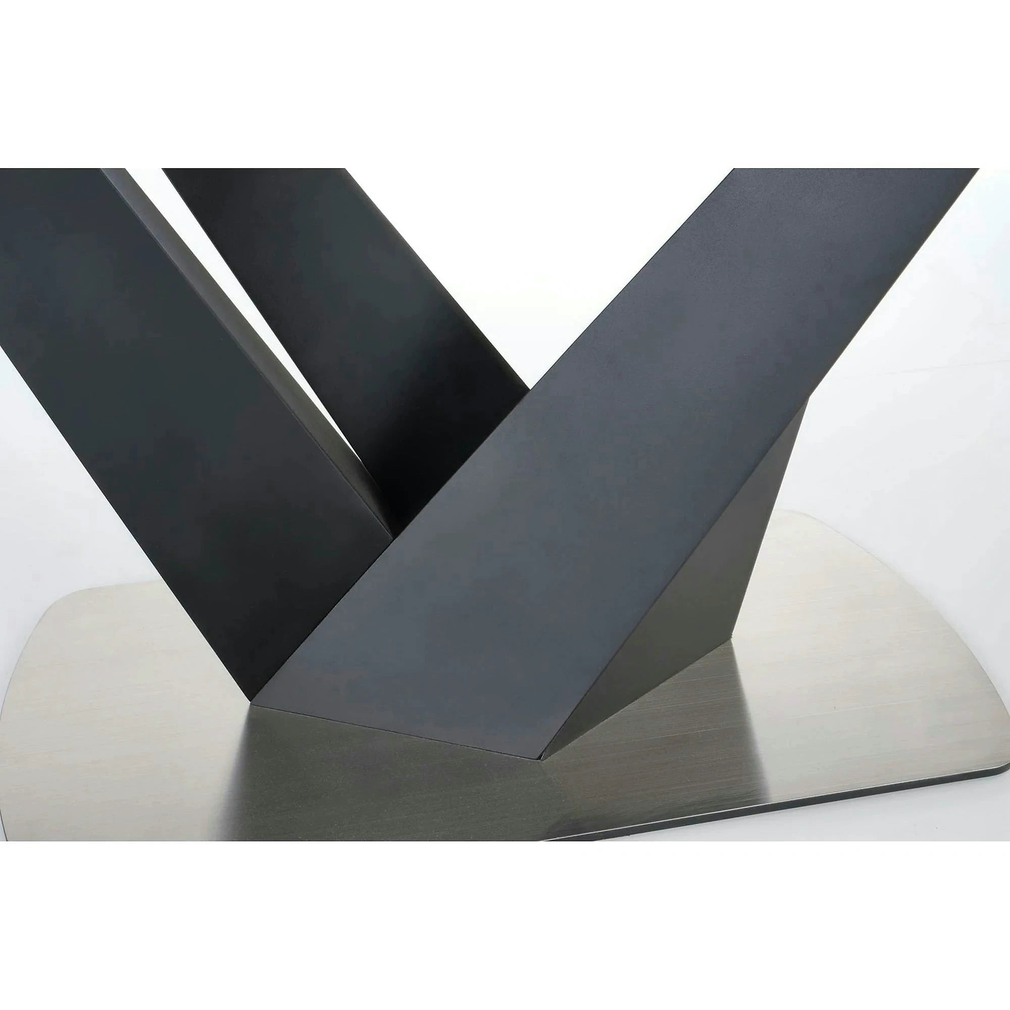 Masa extensibila din sticla/otel PATRIZIO, negru, 160/200x90x77 cm