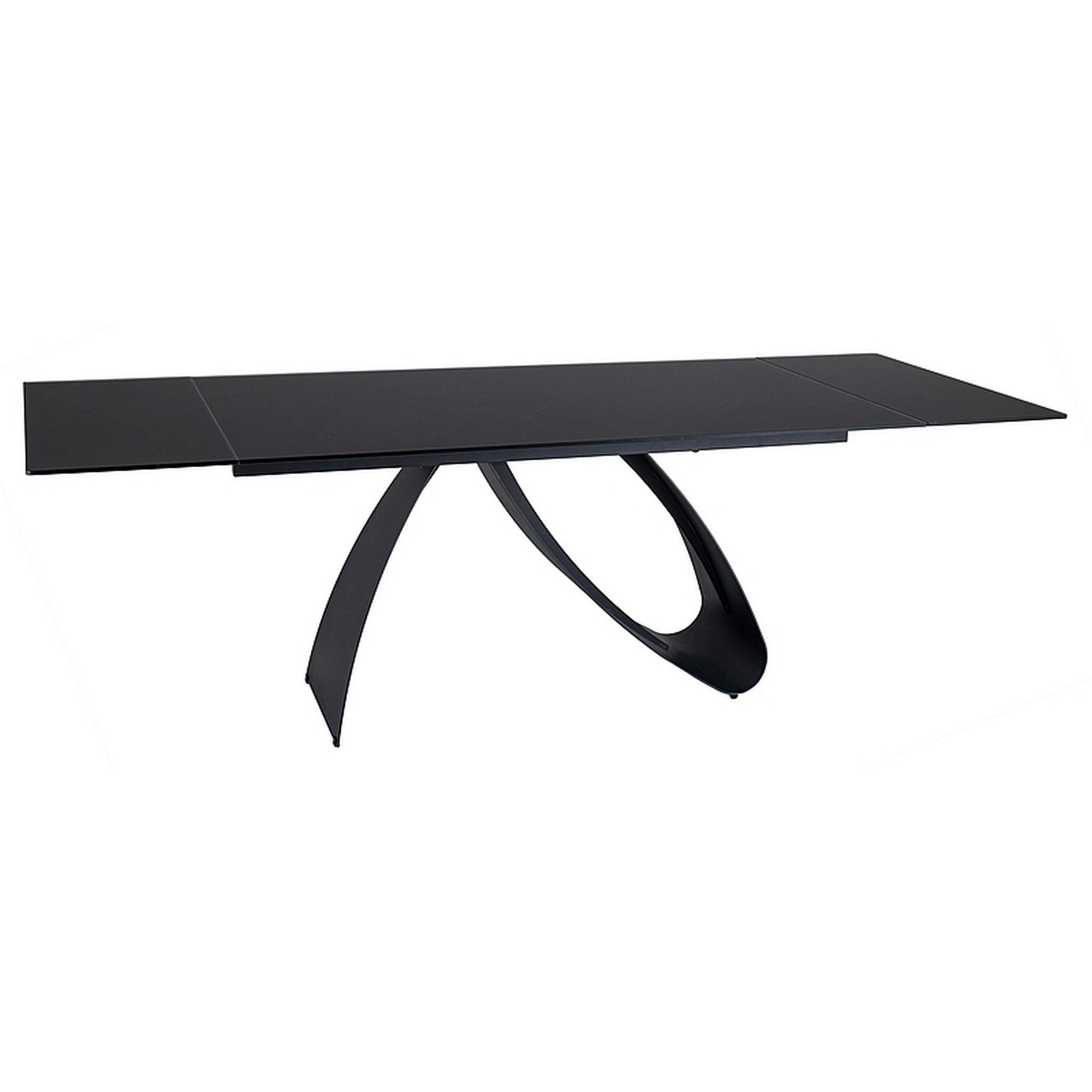 Masa extensibila DIUNA, negru, sticla securizata/metal, 160/240x90x77 cm