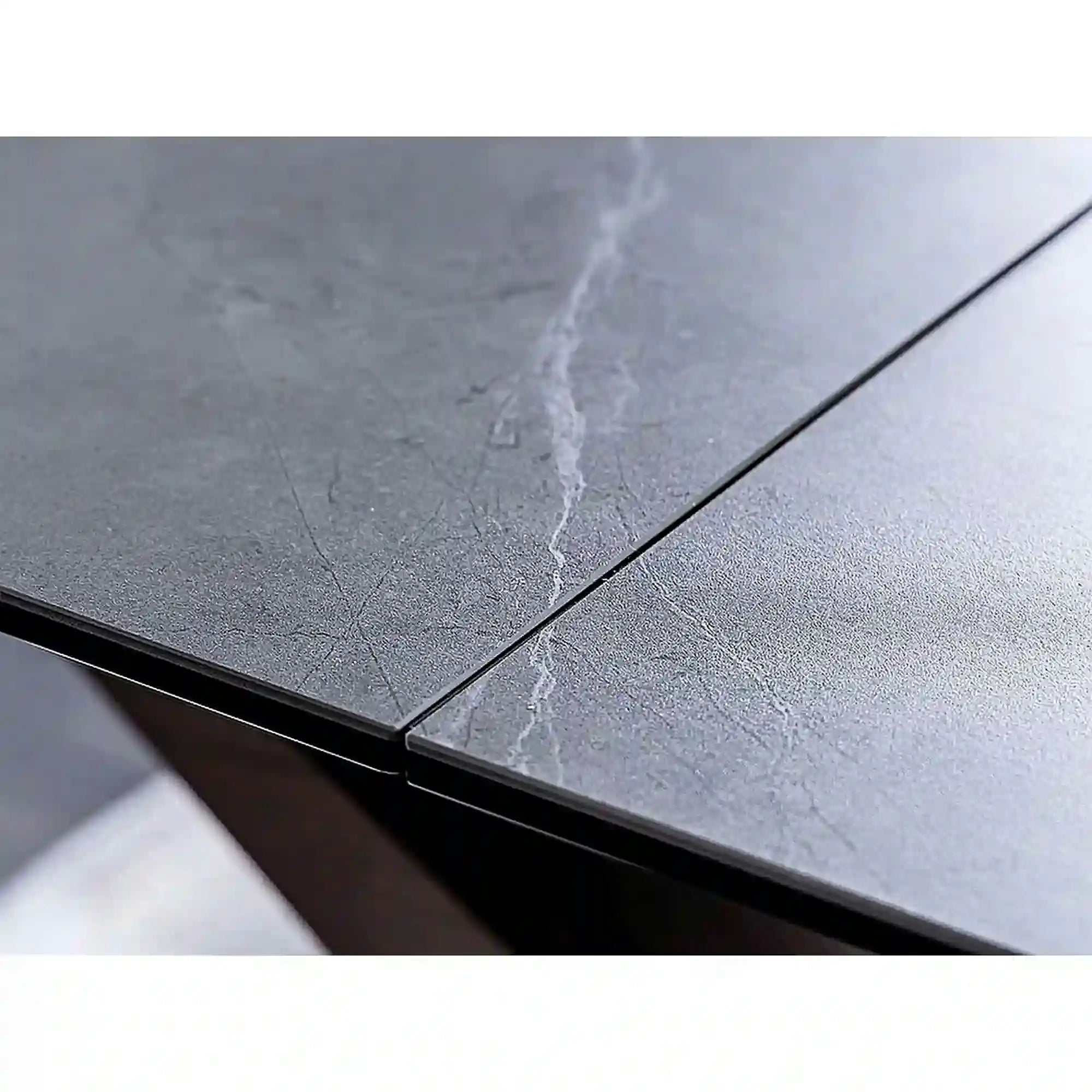 Masa sticla securizata DOLCE, gri mat/nuc, 180-240x95x76 cm