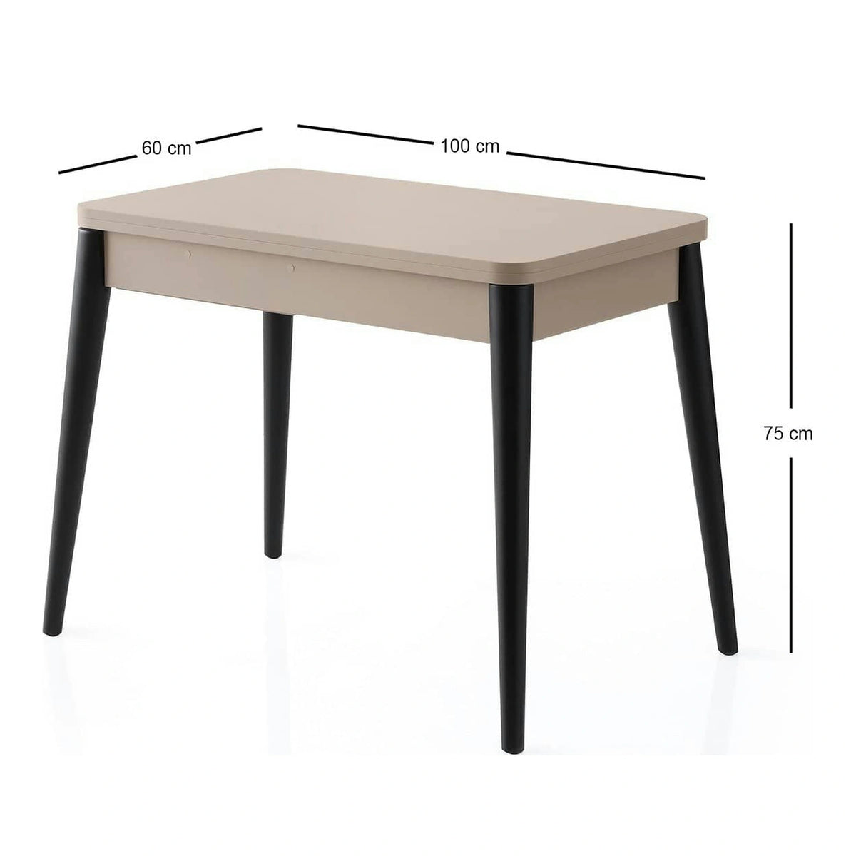 Masa extensibila DOLUNAY 1285, bej, PAL melaminat, 100/120x60/100x75 cm