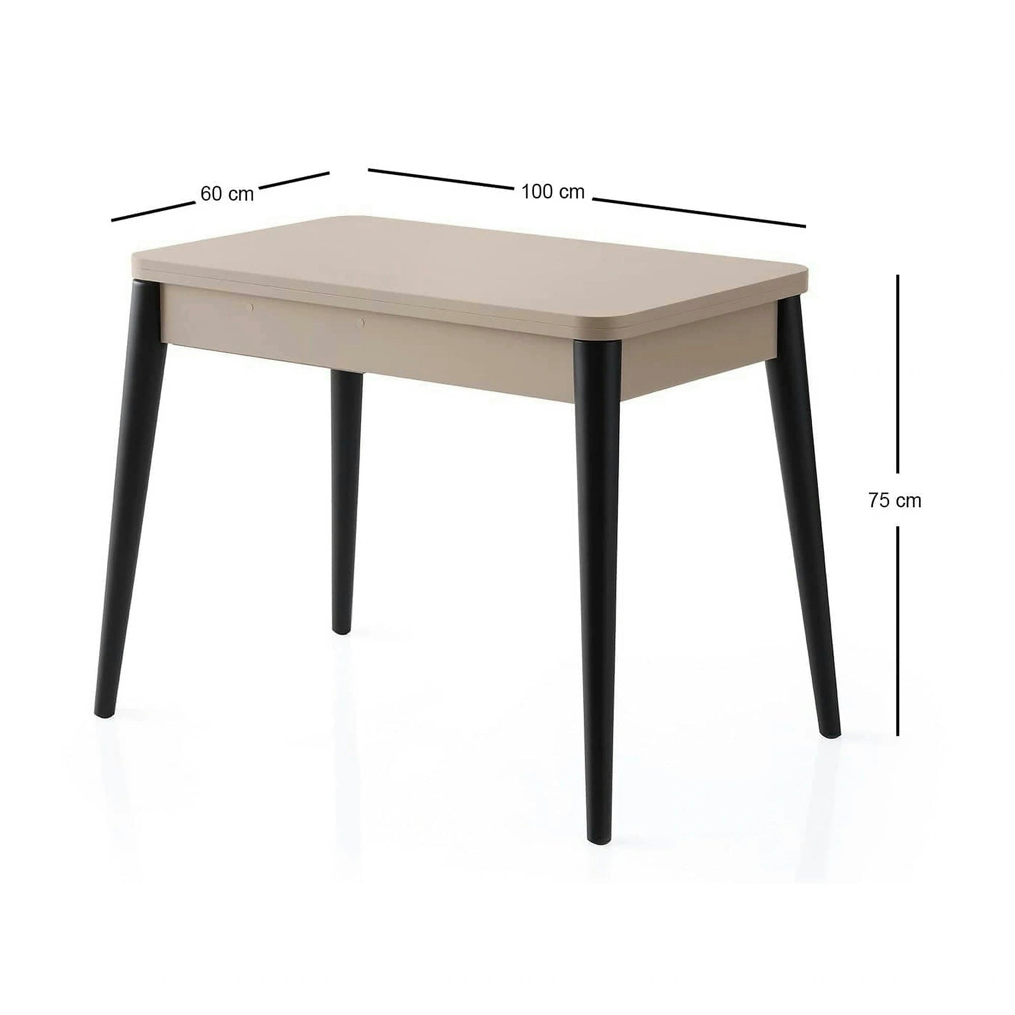 Masa extensibila DOLUNAY 1285, bej, PAL melaminat, 100/120x60/100x75 cm