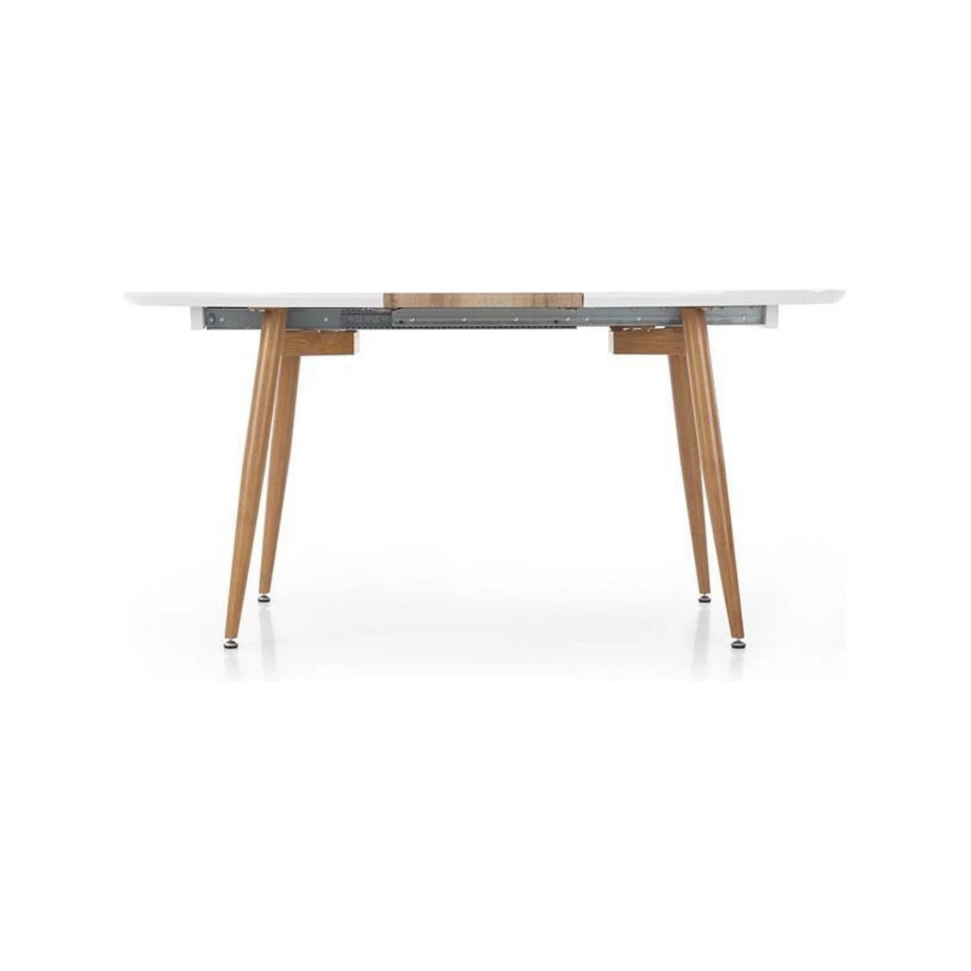 Masa extensibila EDWARD, alb/stejar miere, 120/200x100x75 cm