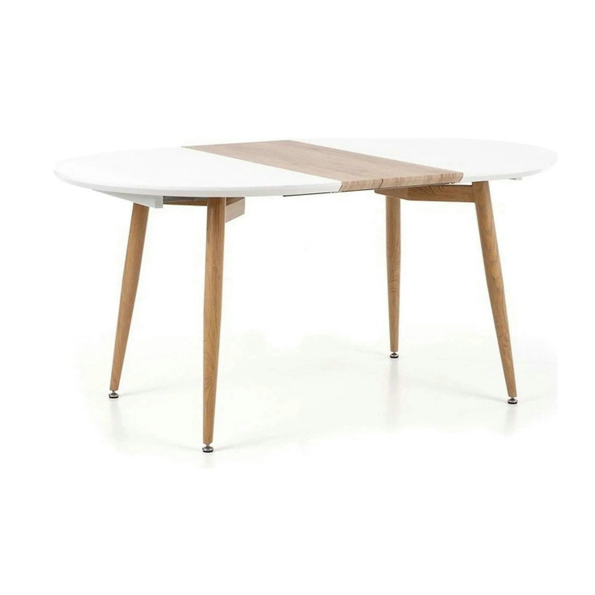 Masa extensibila EDWARD, alb/stejar San Remo, 120/200x100x75 cm