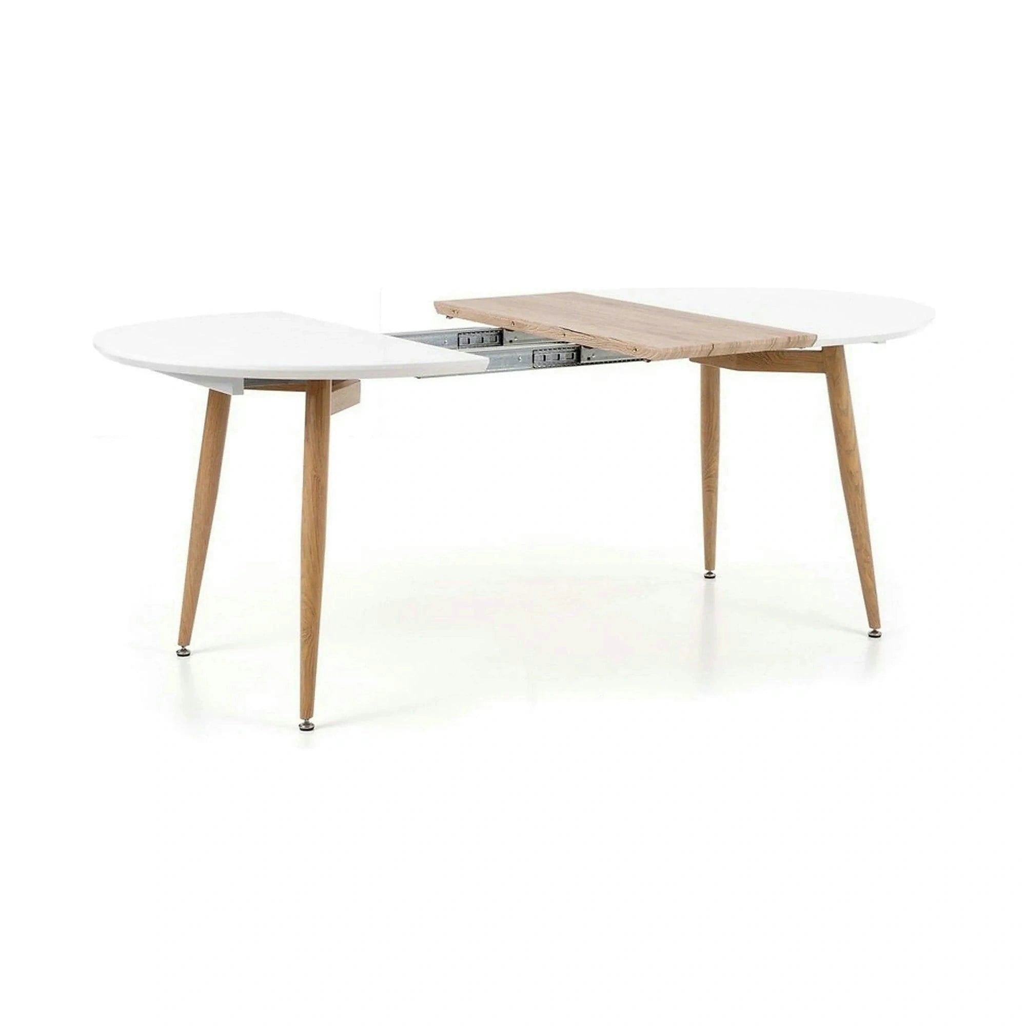 Masa extensibila EDWARD, alb/stejar San Remo, 120/200x100x75 cm