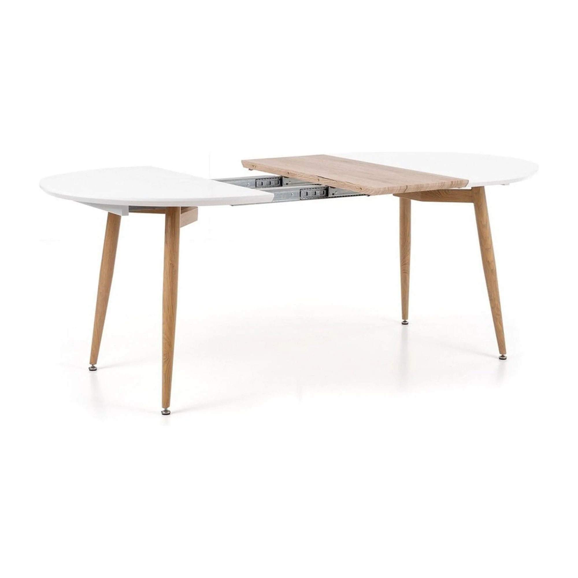 Masa extensibila EDWARD, alb/stejar San Remo, 120/200x100x75 cm