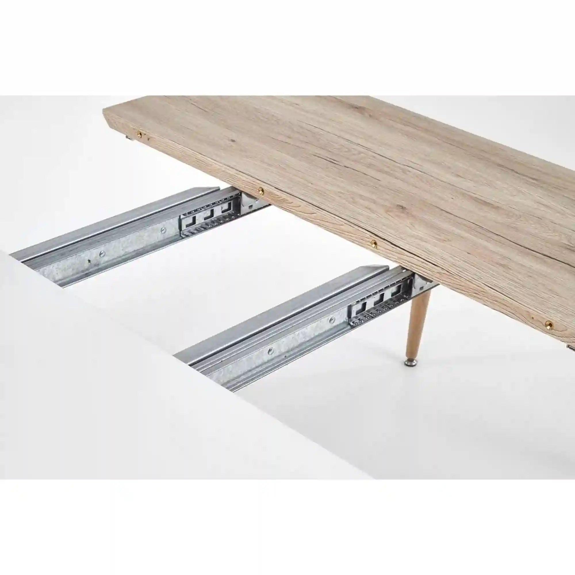 Masa extensibila EDWARD, alb/stejar San Remo, 120/200x100x75 cm