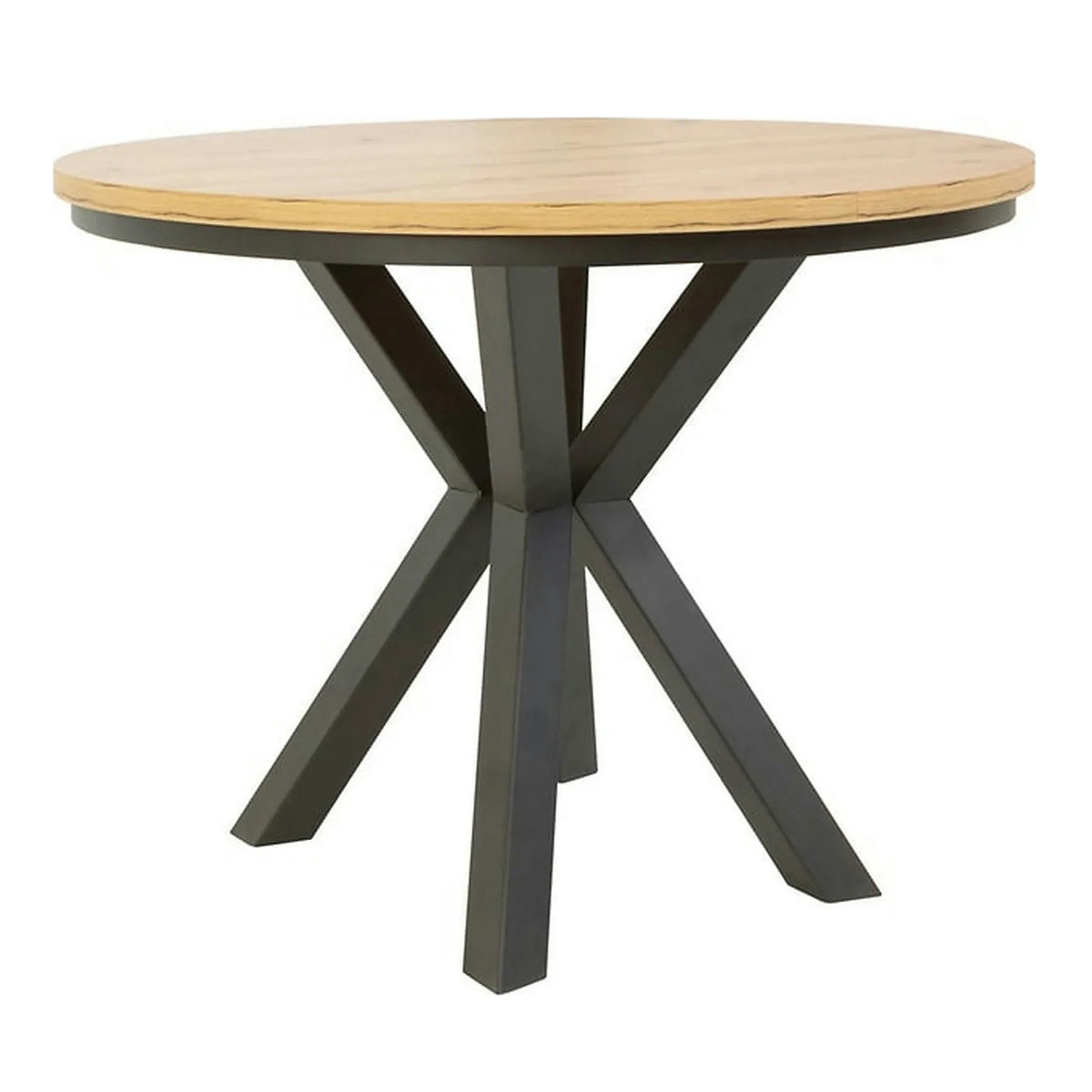 Masa extensibila ELAND, stejar artisan/negru, PAL laminat/metal, 100/200x100x76 cm