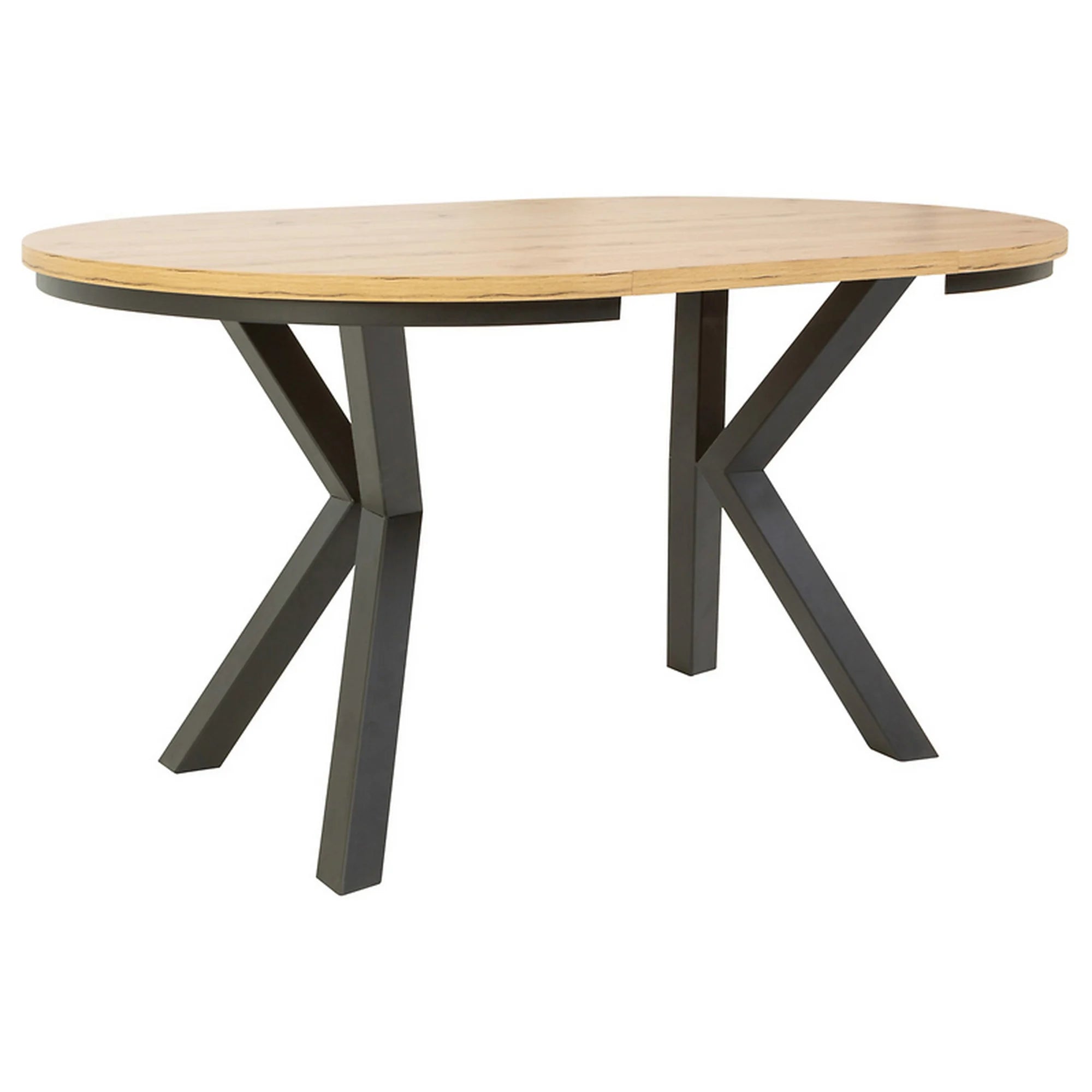 Masa extensibila ELAND, stejar artisan/negru, PAL laminat/metal, 100/200x100x76 cm