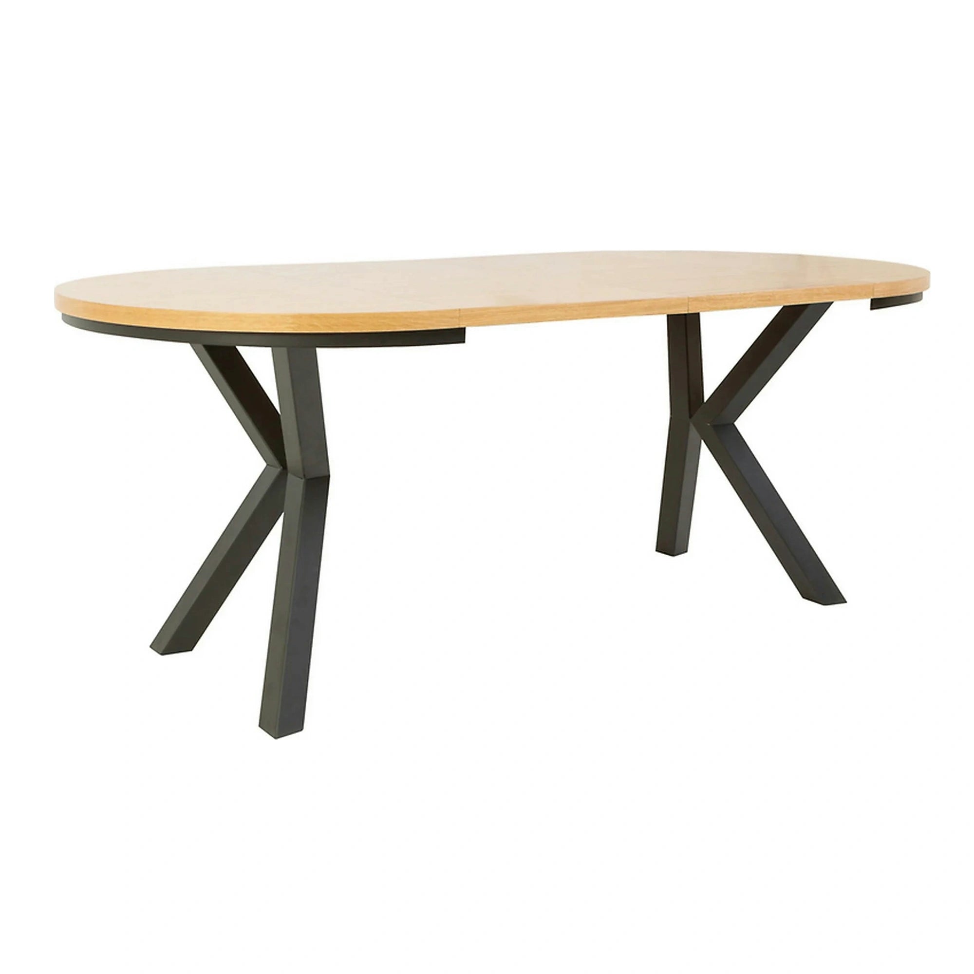Masa extensibila ELAND, stejar/negru, PAL laminat/metal, 100/200x100x76 cm