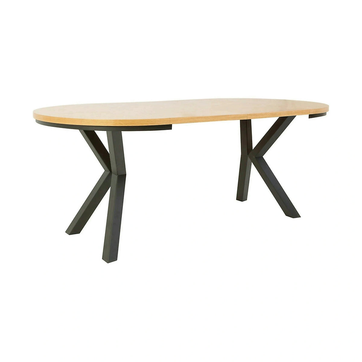 Masa extensibila ELAND, stejar/negru, PAL laminat/metal, 100/200x100x76 cm
