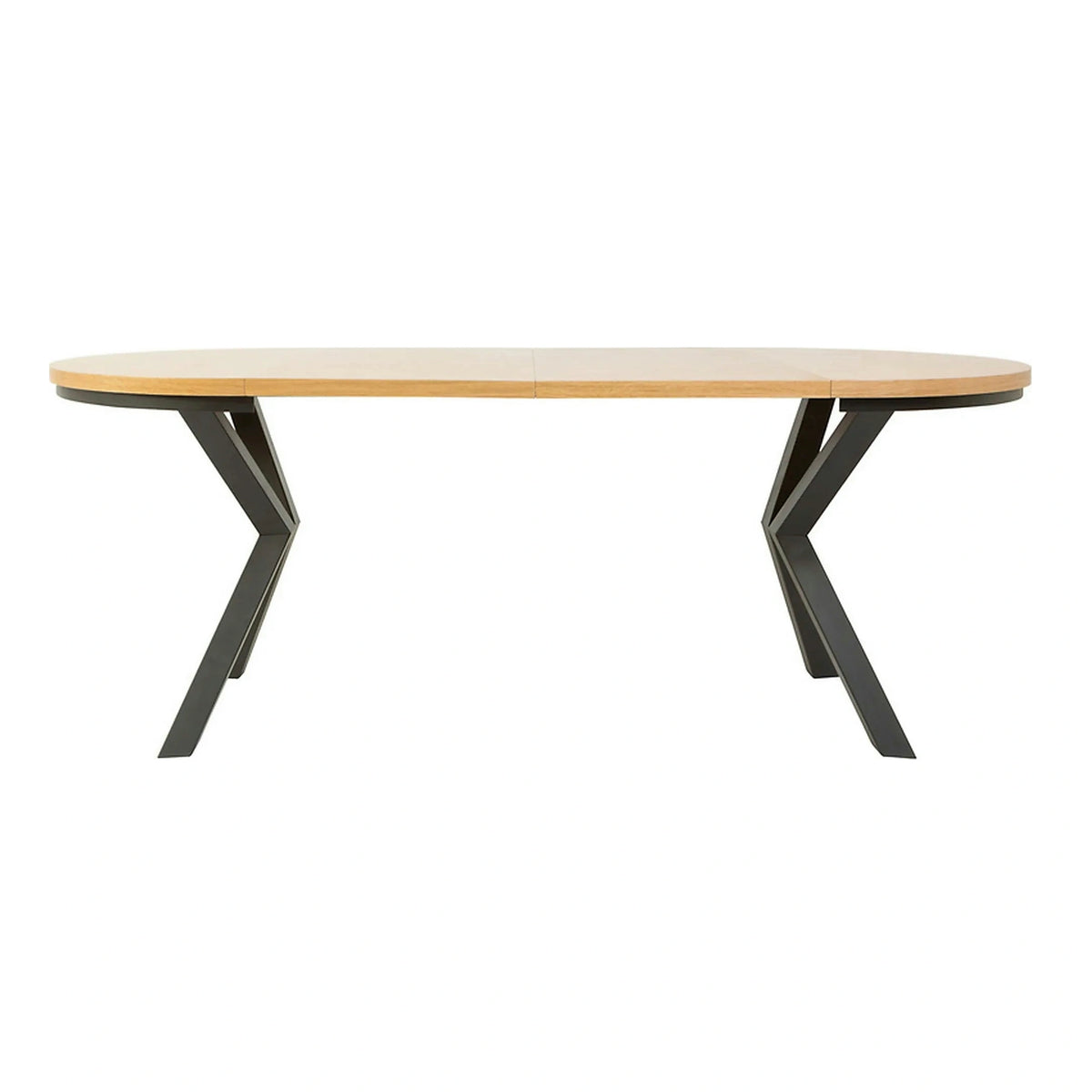 Masa extensibila ELAND, stejar/negru, PAL laminat/metal, 100/200x100x76 cm