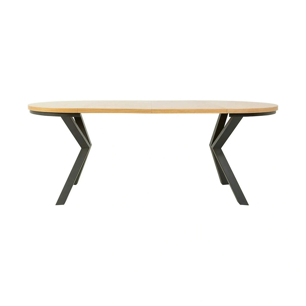 Masa extensibila ELAND, stejar/negru, PAL laminat/metal, 100/200x100x76 cm