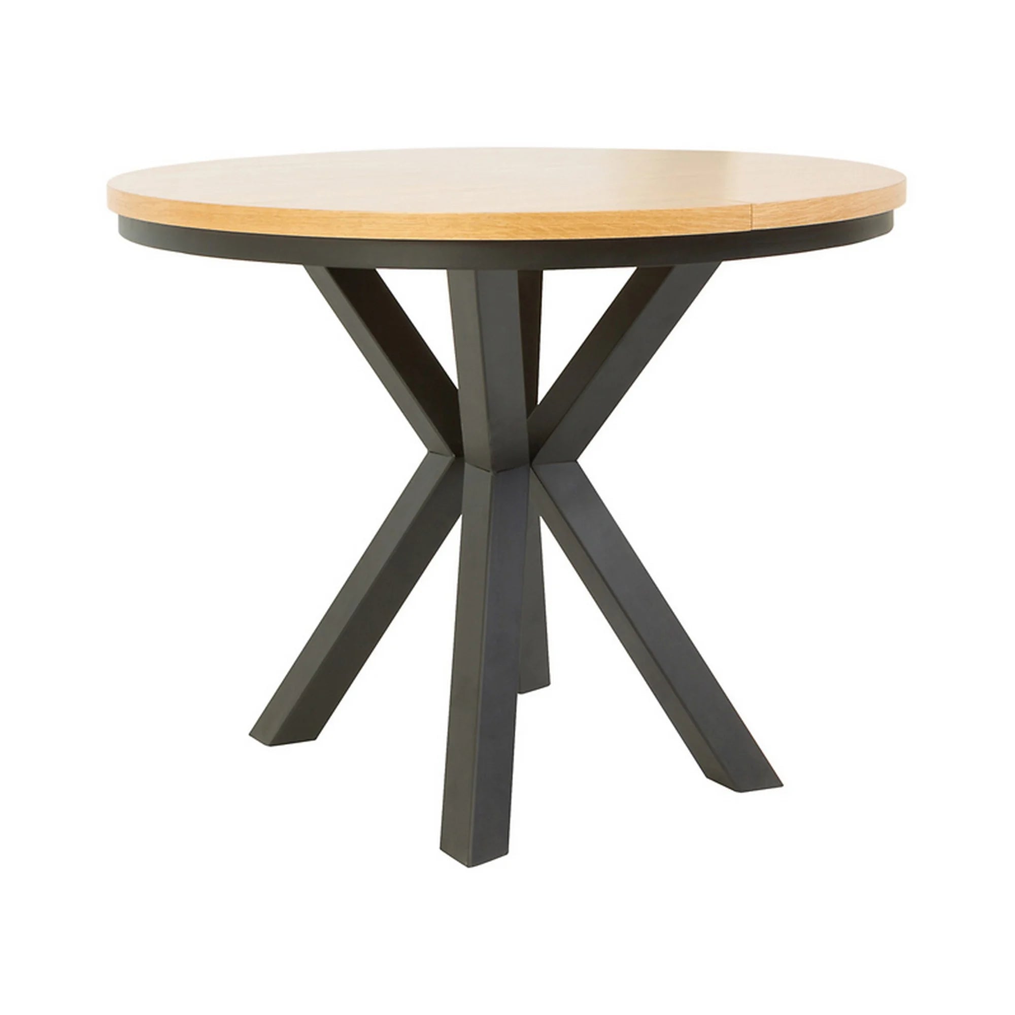 Masa extensibila ELAND, stejar/negru, PAL laminat/metal, 100/200x100x76 cm