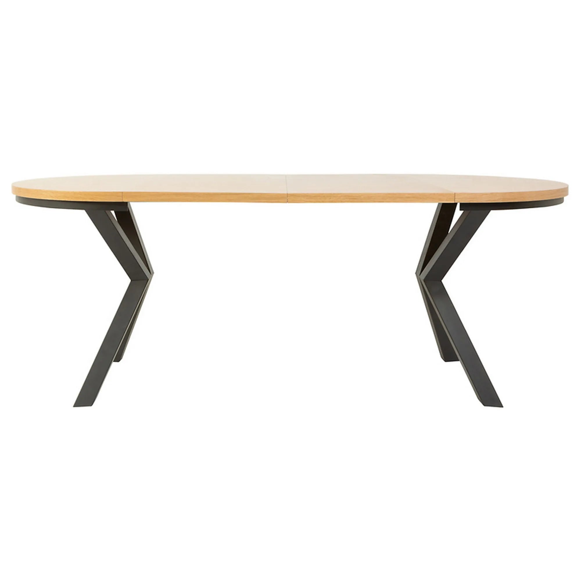 Masa extensibila ELAND, stejar/negru, PAL laminat/metal, 100/200x100x76 cm