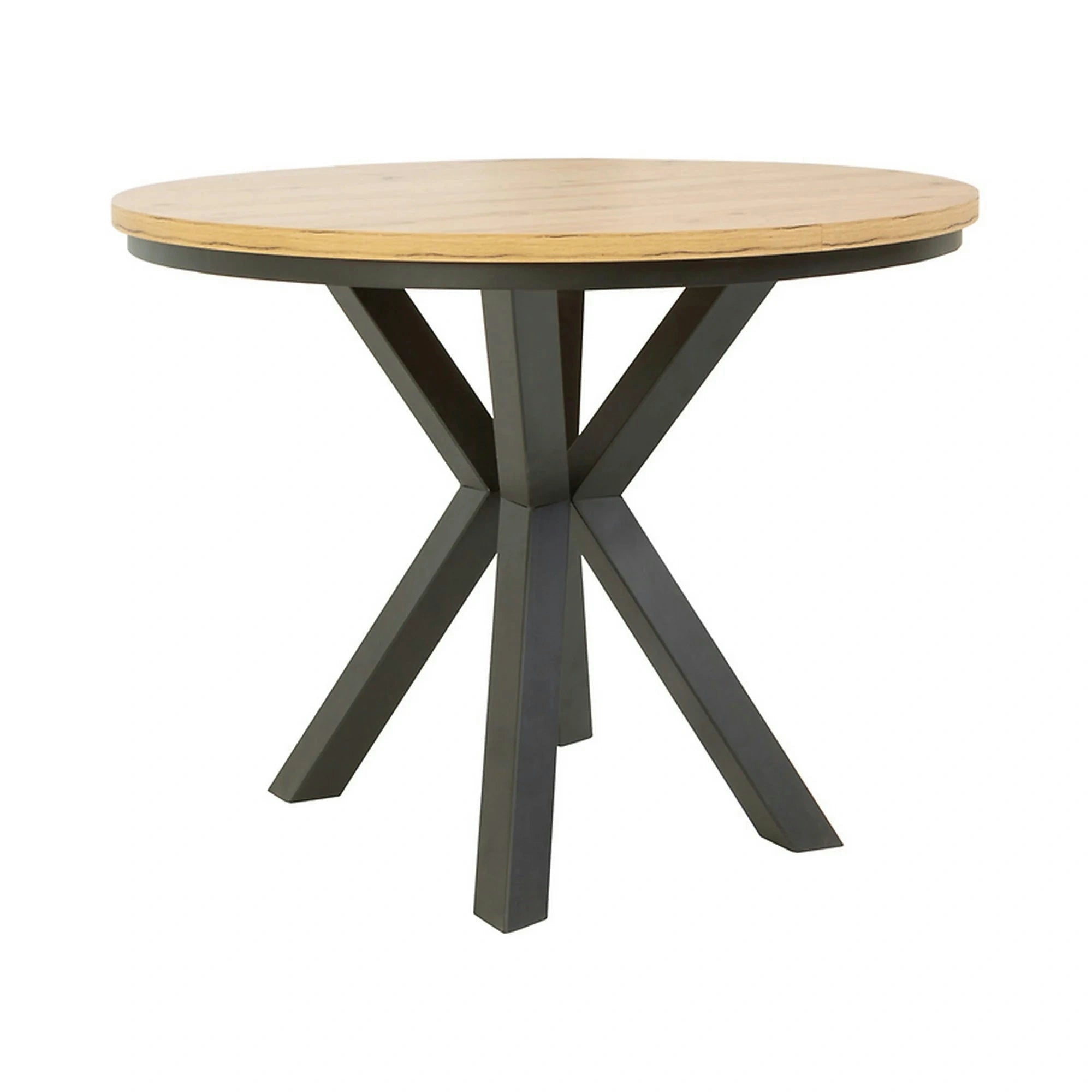 Masa extensibila ELAND, stejar wotan/negru, PAL laminat/metal, 100/200x100x76 cm