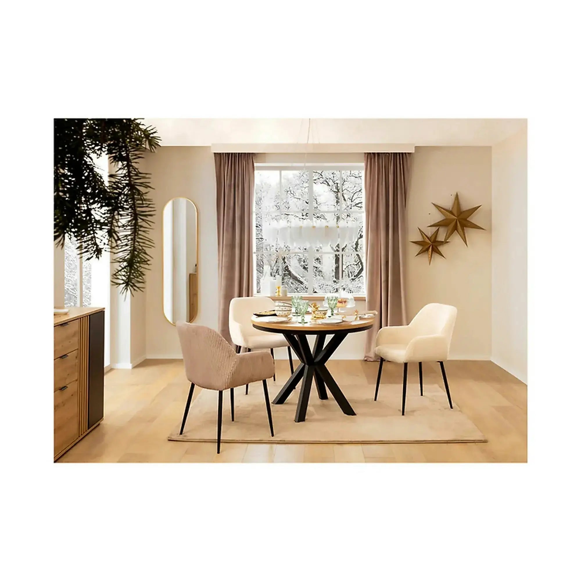 Masa extensibila ELAND, stejar wotan/negru, PAL laminat/metal, 100/200x100x76 cm