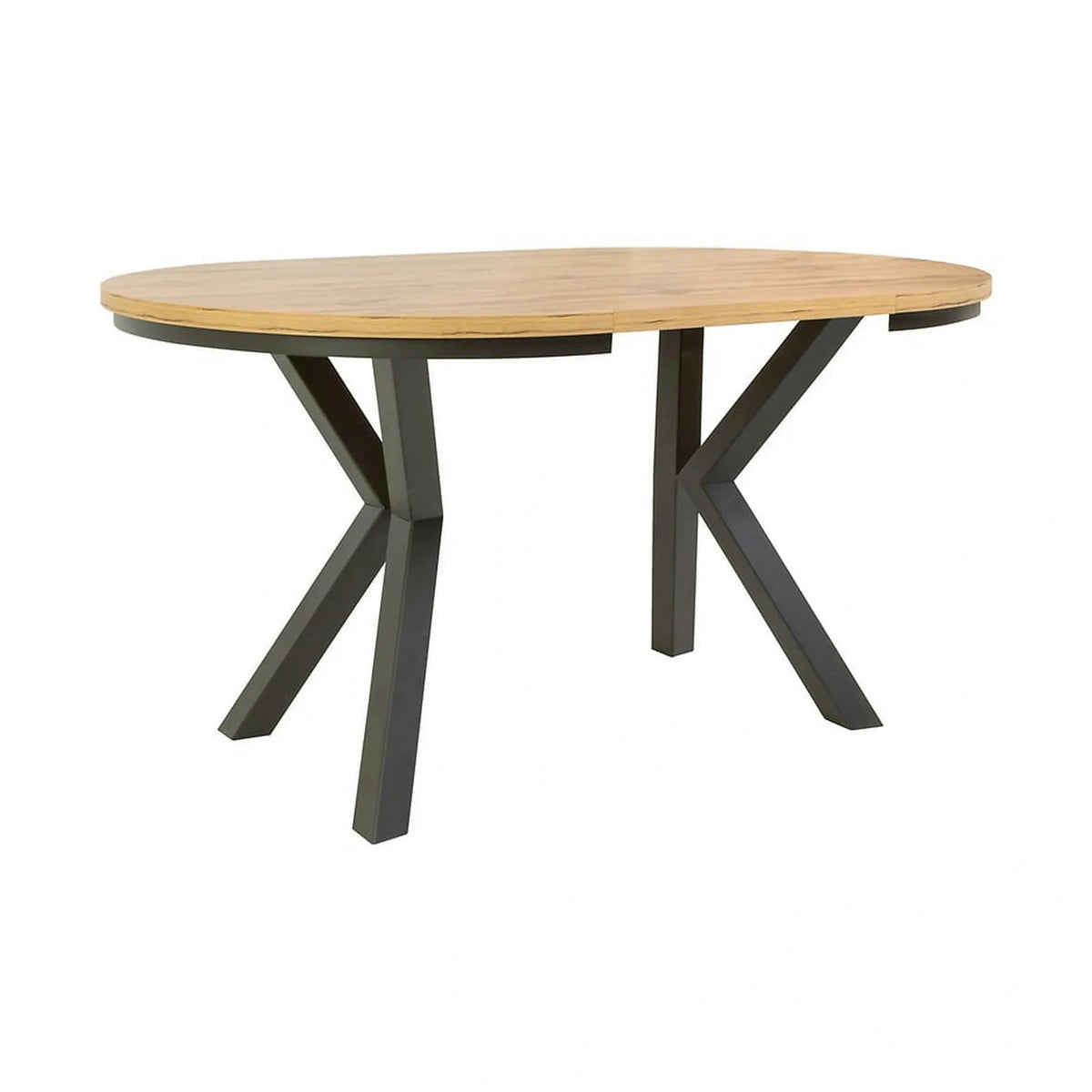 Masa extensibila ELAND, stejar wotan/negru, PAL laminat/metal, 100/200x100x76 cm