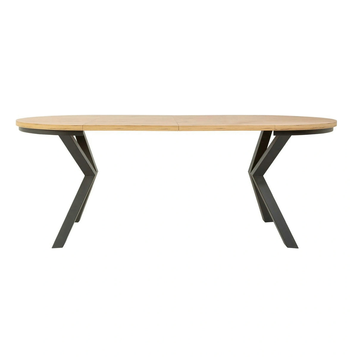 Masa extensibila ELAND, stejar wotan/negru, PAL laminat/metal, 100/200x100x76 cm