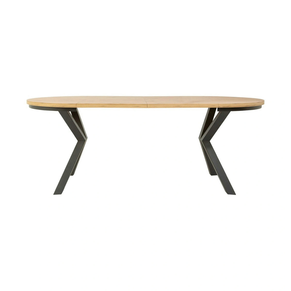 Masa extensibila ELAND, stejar wotan/negru, PAL laminat/metal, 100/200x100x76 cm
