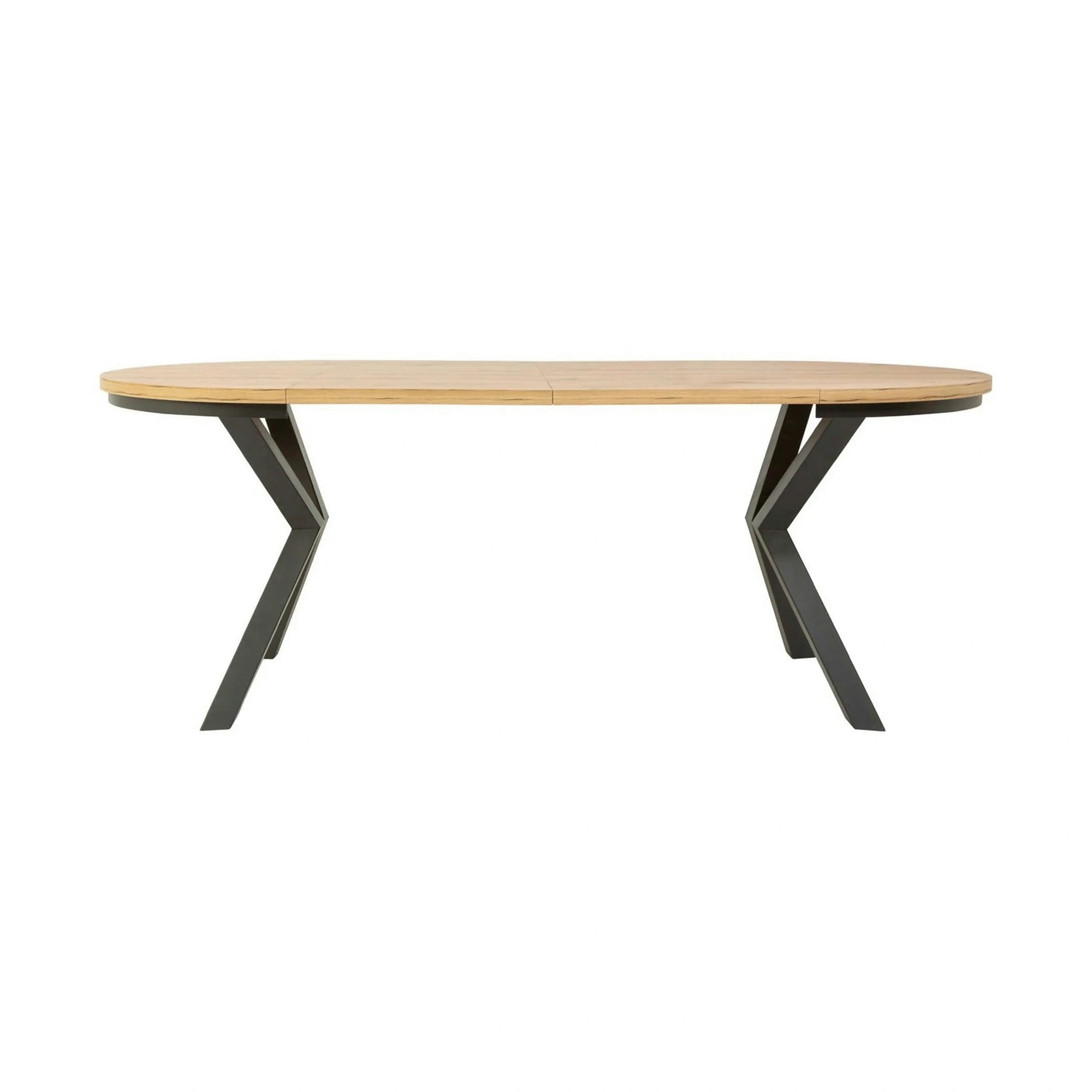 Masa extensibila ELAND, stejar wotan/negru, PAL laminat/metal, 100/200x100x76 cm