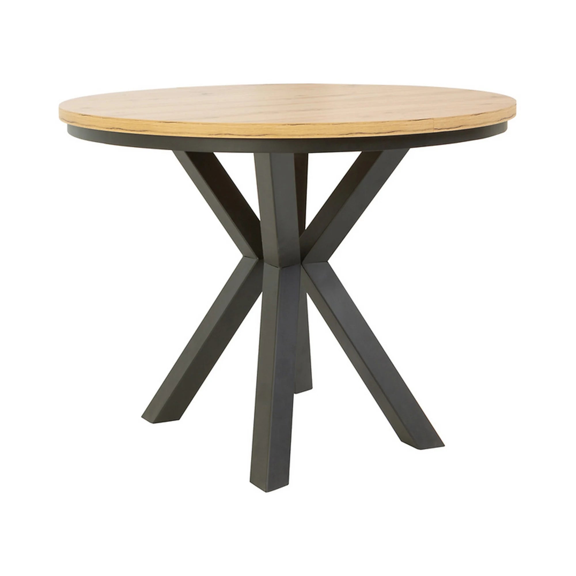 Masa extensibila ELAND, stejar wotan/negru, PAL laminat/metal, 100/200x100x76 cm