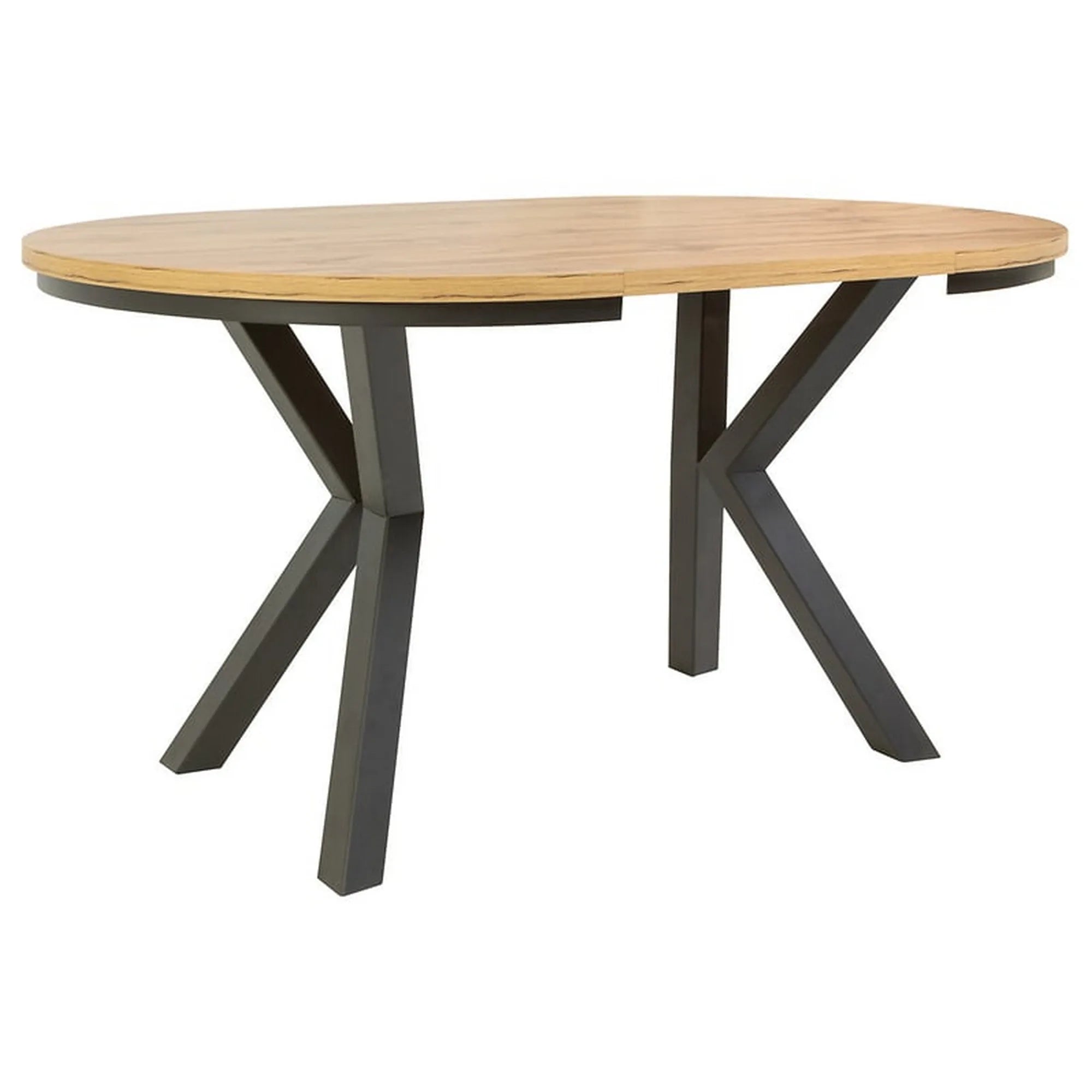 Masa extensibila ELAND, stejar wotan/negru, PAL laminat/metal, 100/200x100x76 cm