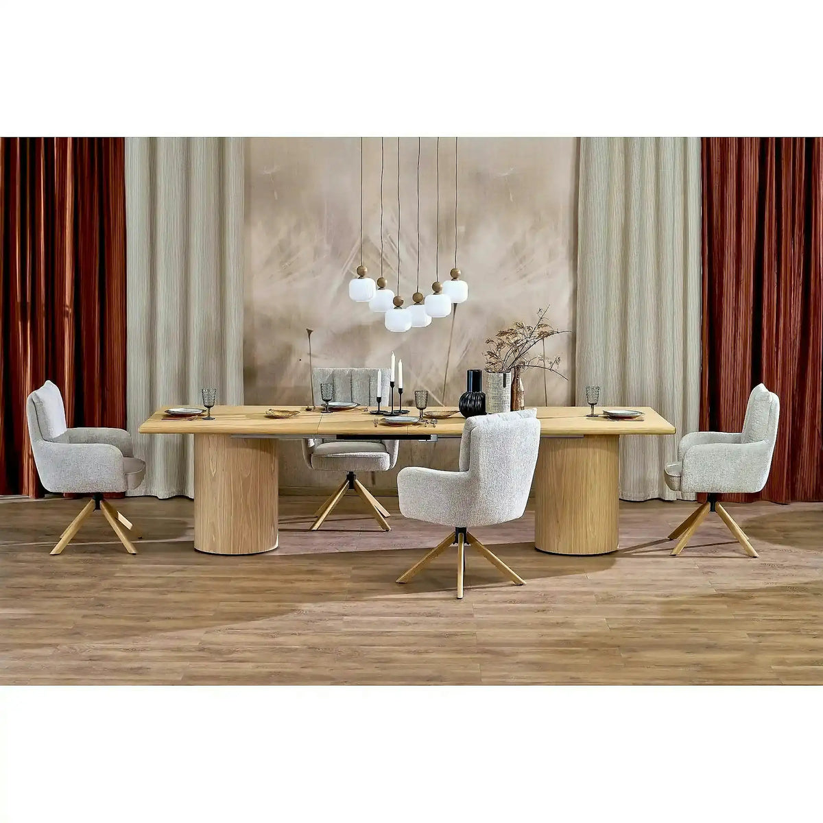 Masa extensibila EVEREST, stejar natural, PAL laminat/furnir, 200/300x100x78 cm