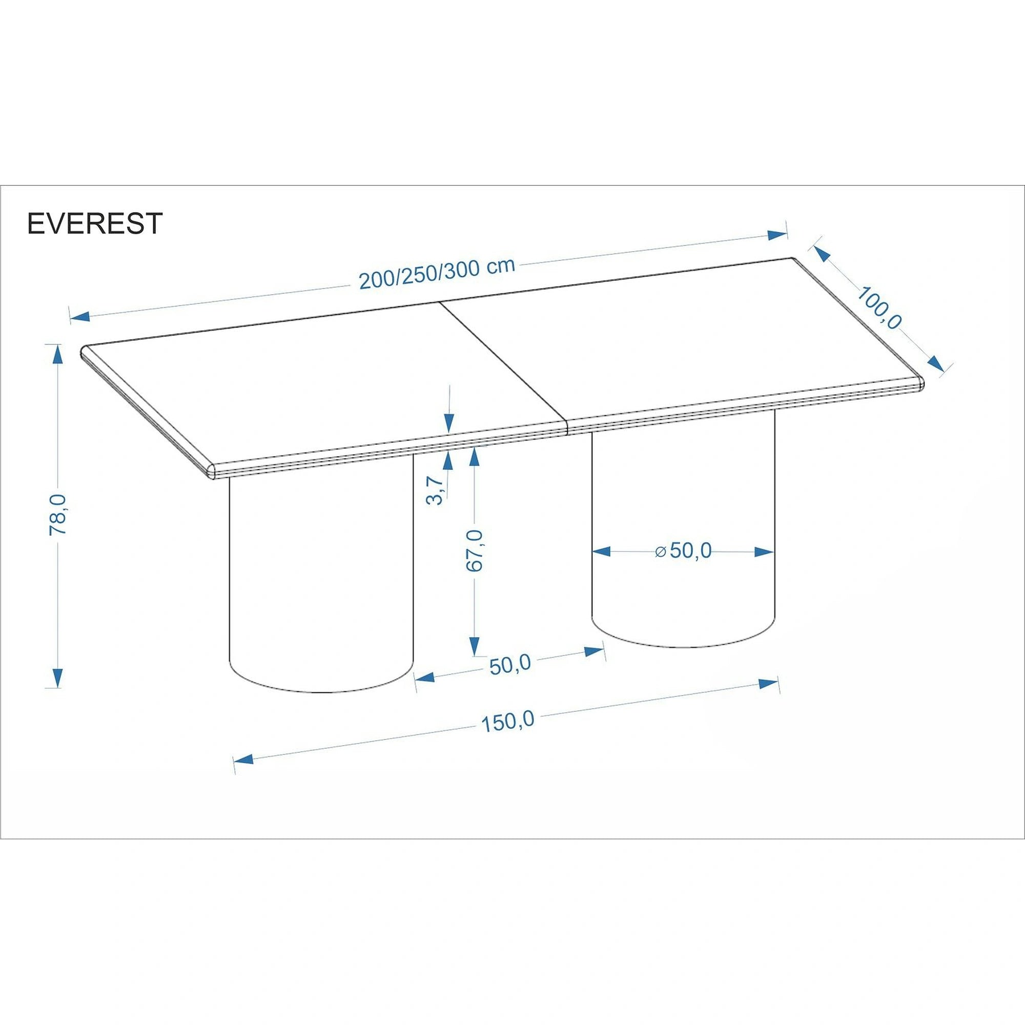 Masa extensibila EVEREST, stejar natural, PAL laminat/furnir, 200/300x100x78 cm
