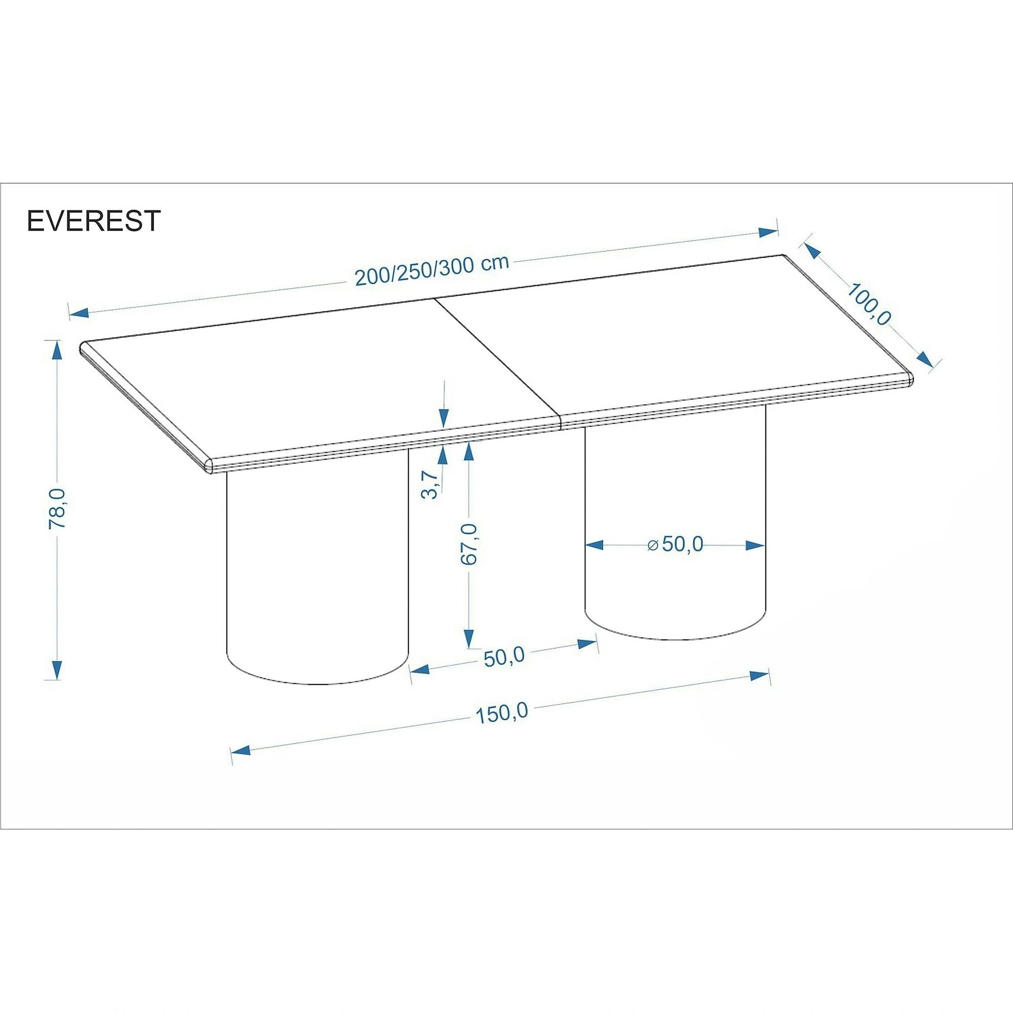Masa extensibila EVEREST, stejar natural, PAL laminat/furnir, 200/300x100x78 cm