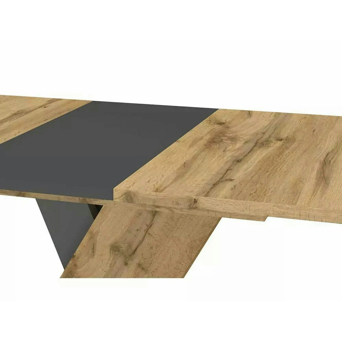 Masa extensibila EXEL, stejar artisan/gri antracit, PAL laminat, 140/180x85x76 cm