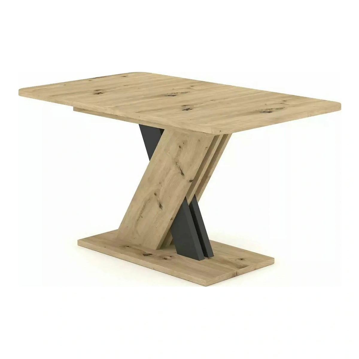 Masa extensibila EXEL, stejar artisan/gri antracit, PAL laminat, 140/180x85x76 cm