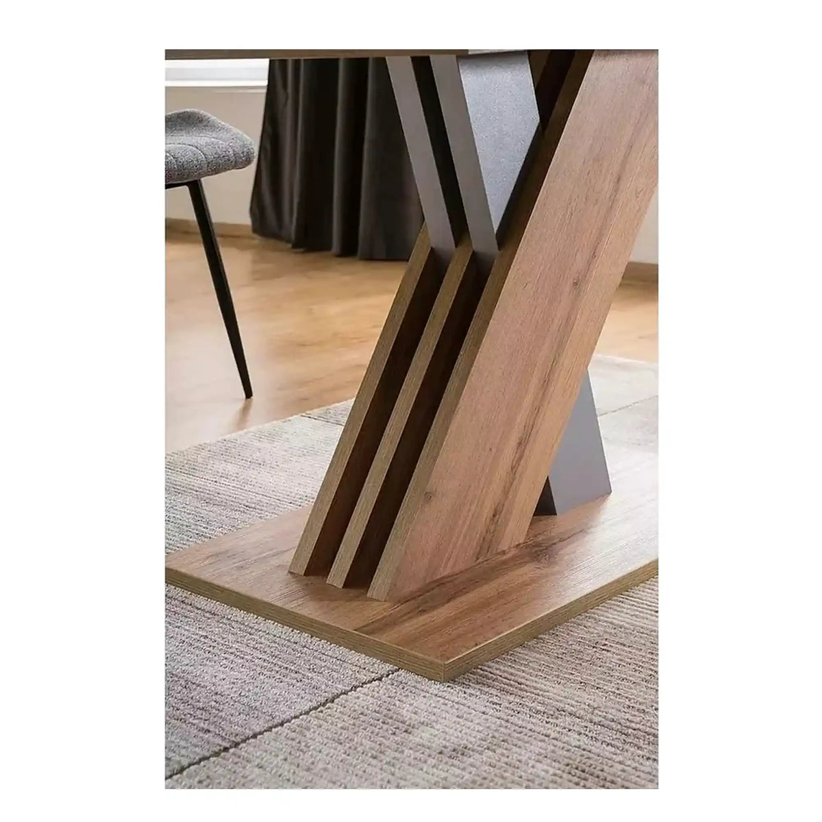 Masa extensibila EXEL, stejar wotan/argintiu, PAL laminat, 140/180x85x76 cm