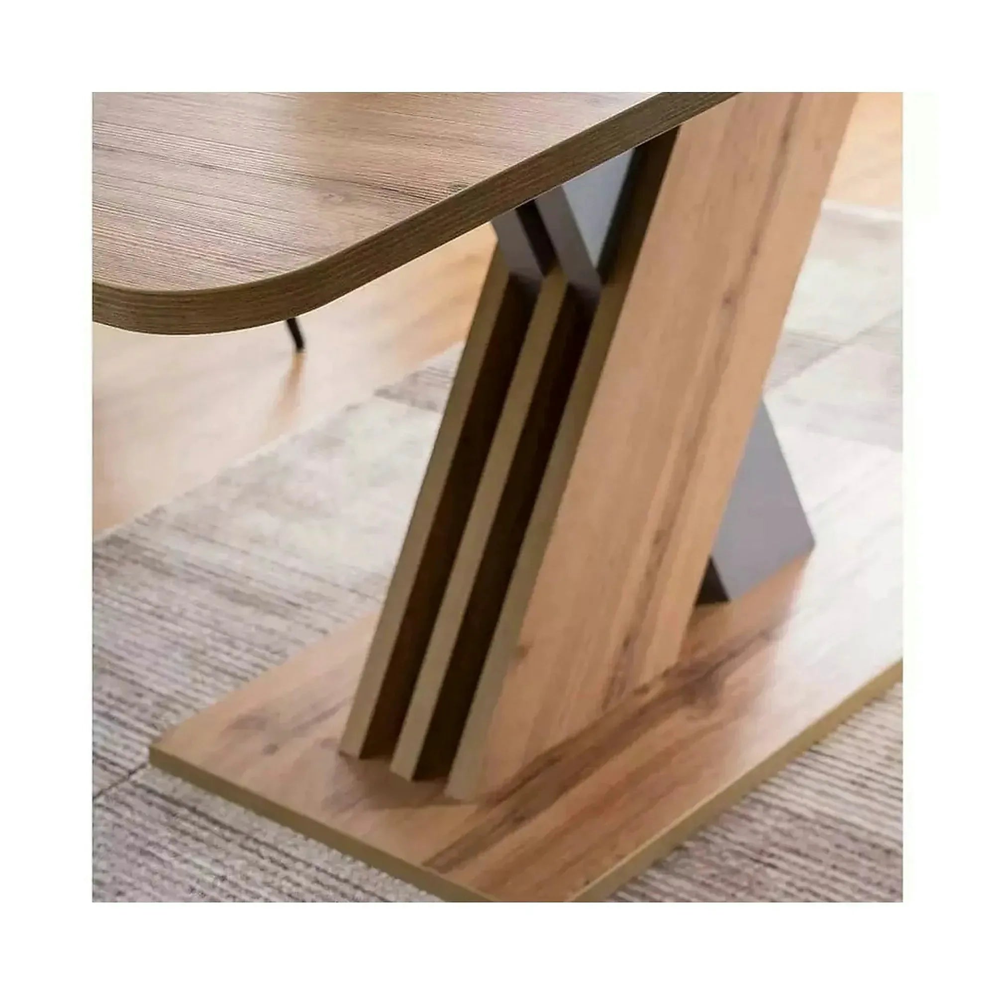 Masa extensibila EXEL, stejar wotan/argintiu, PAL laminat, 140/180x85x76 cm