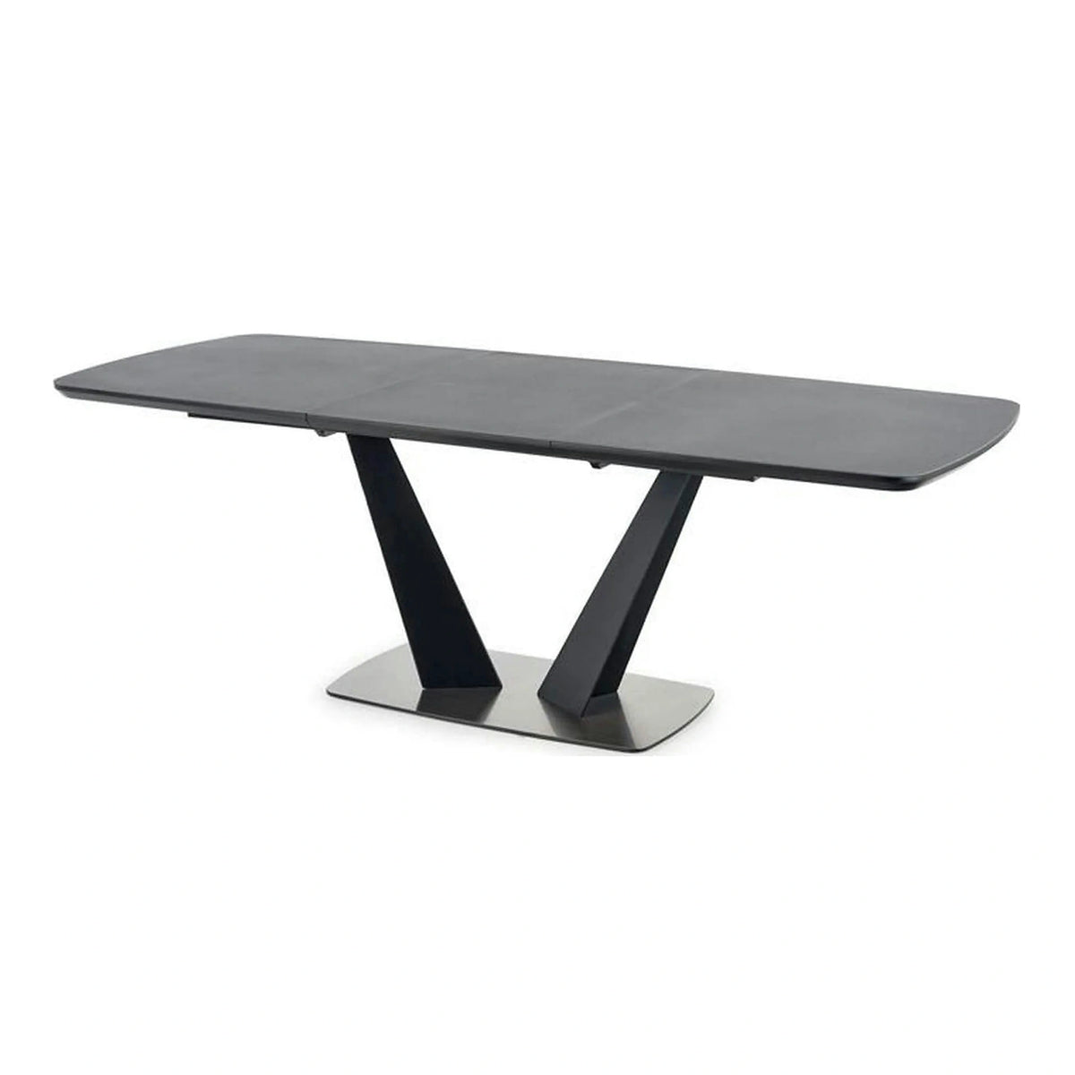 Masa extensibila Fangor, gri inchis/negru, 160-220/90/76 cm