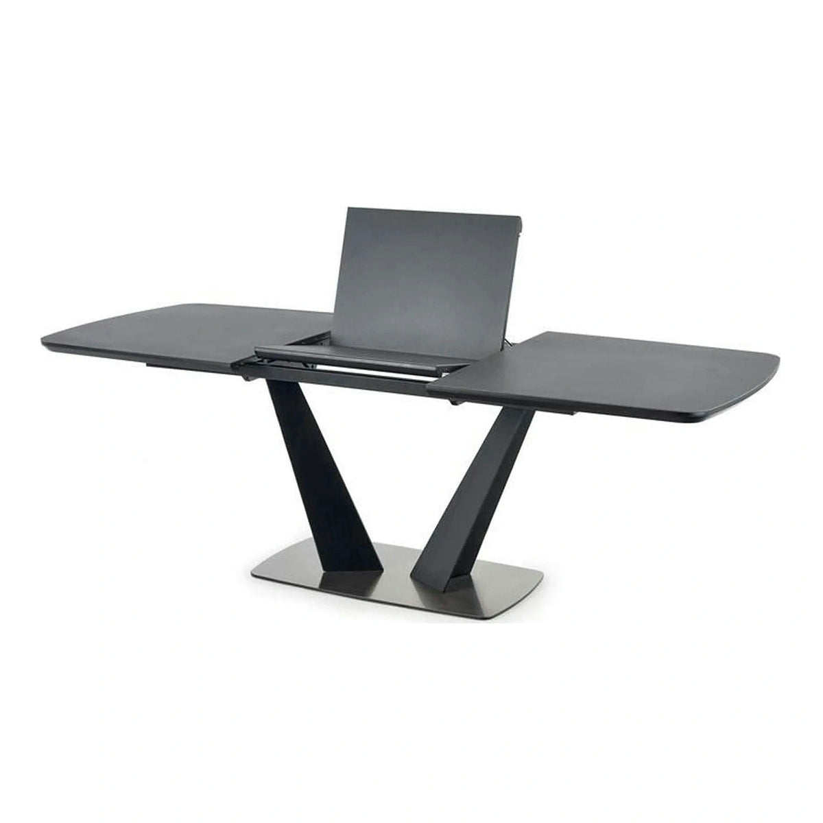 Masa extensibila Fangor, gri inchis/negru, 160-220/90/76 cm