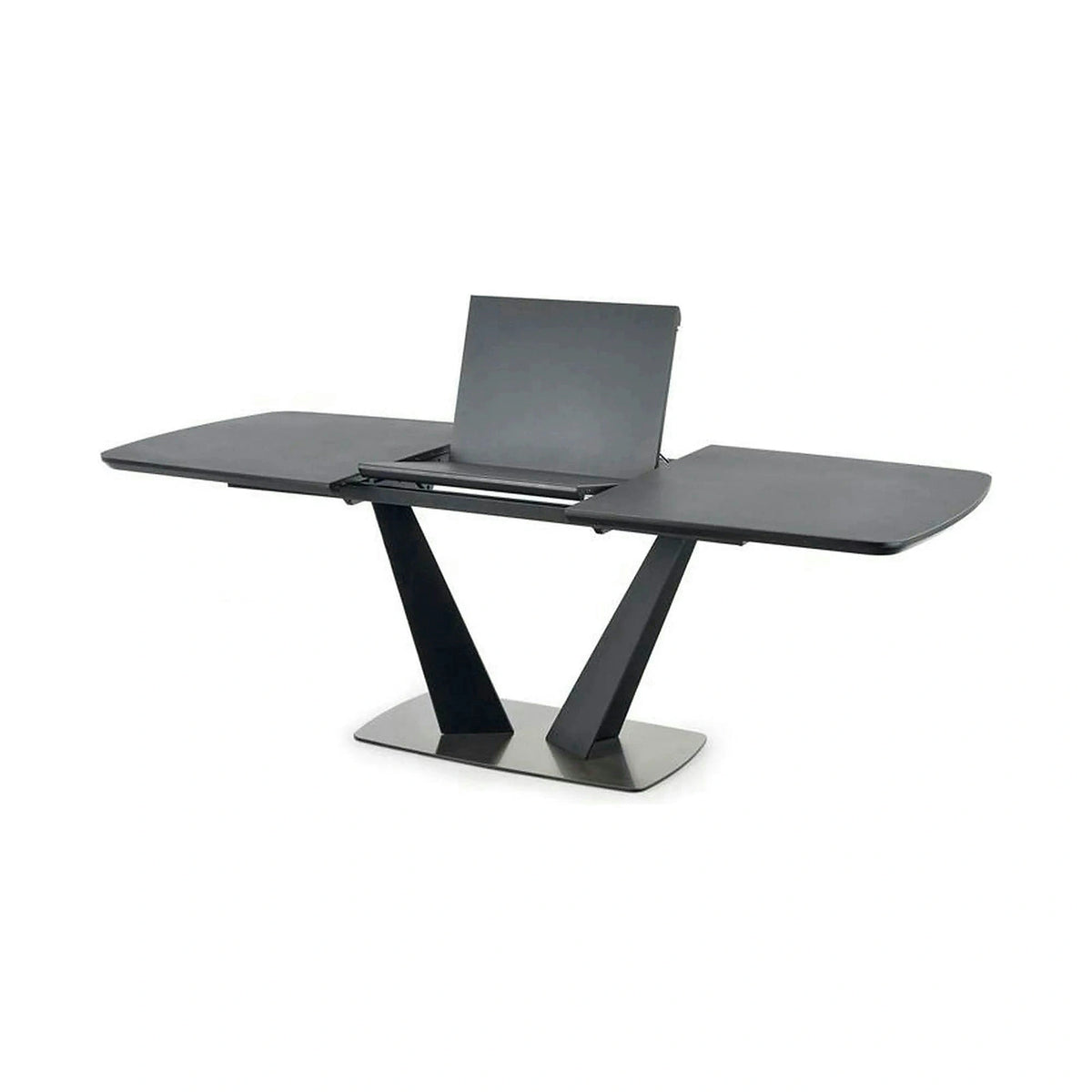 Masa extensibila Fangor, gri inchis/negru, 160-220/90/76 cm