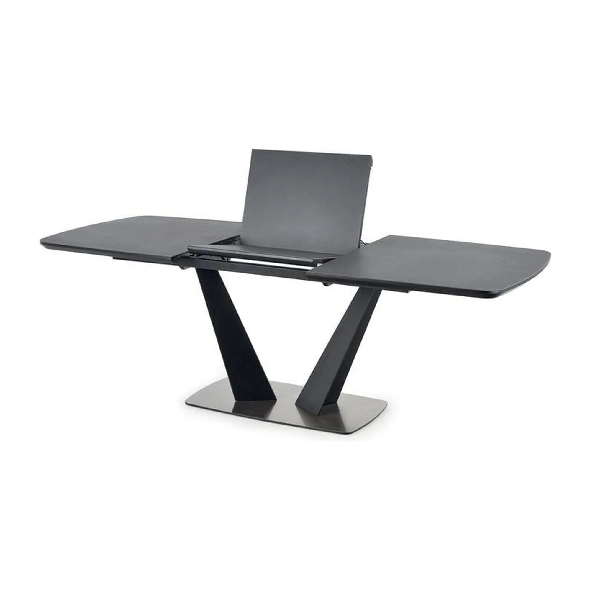 Masa extensibila Fangor, gri inchis/negru, 160-220/90/76 cm