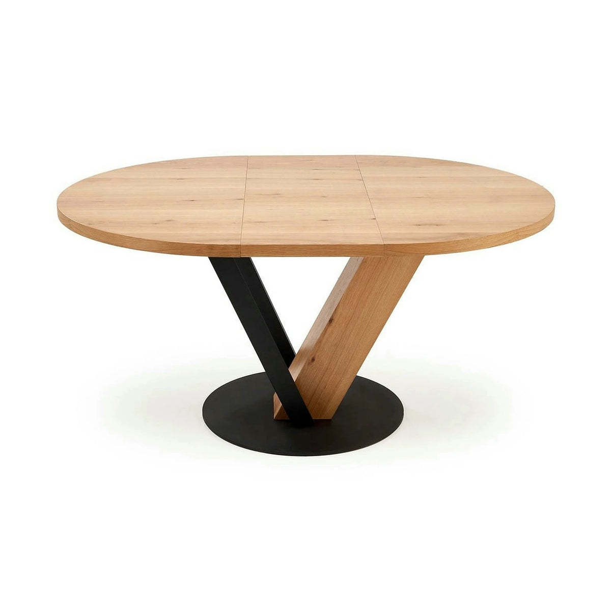 Masa extensibila FANIS, stejar/negru, 120/160x120x78 cm