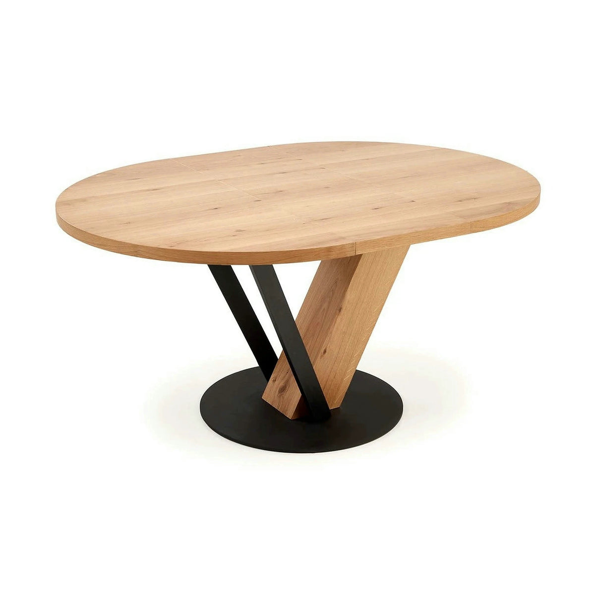 Masa extensibila FANIS, stejar/negru, 120/160x120x78 cm
