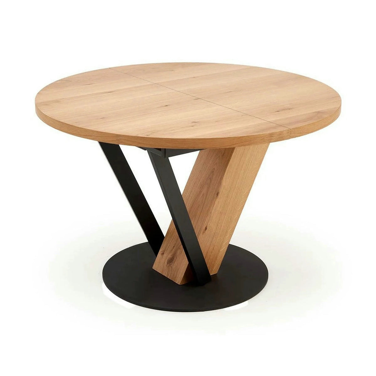 Masa extensibila FANIS, stejar/negru, 120/160x120x78 cm