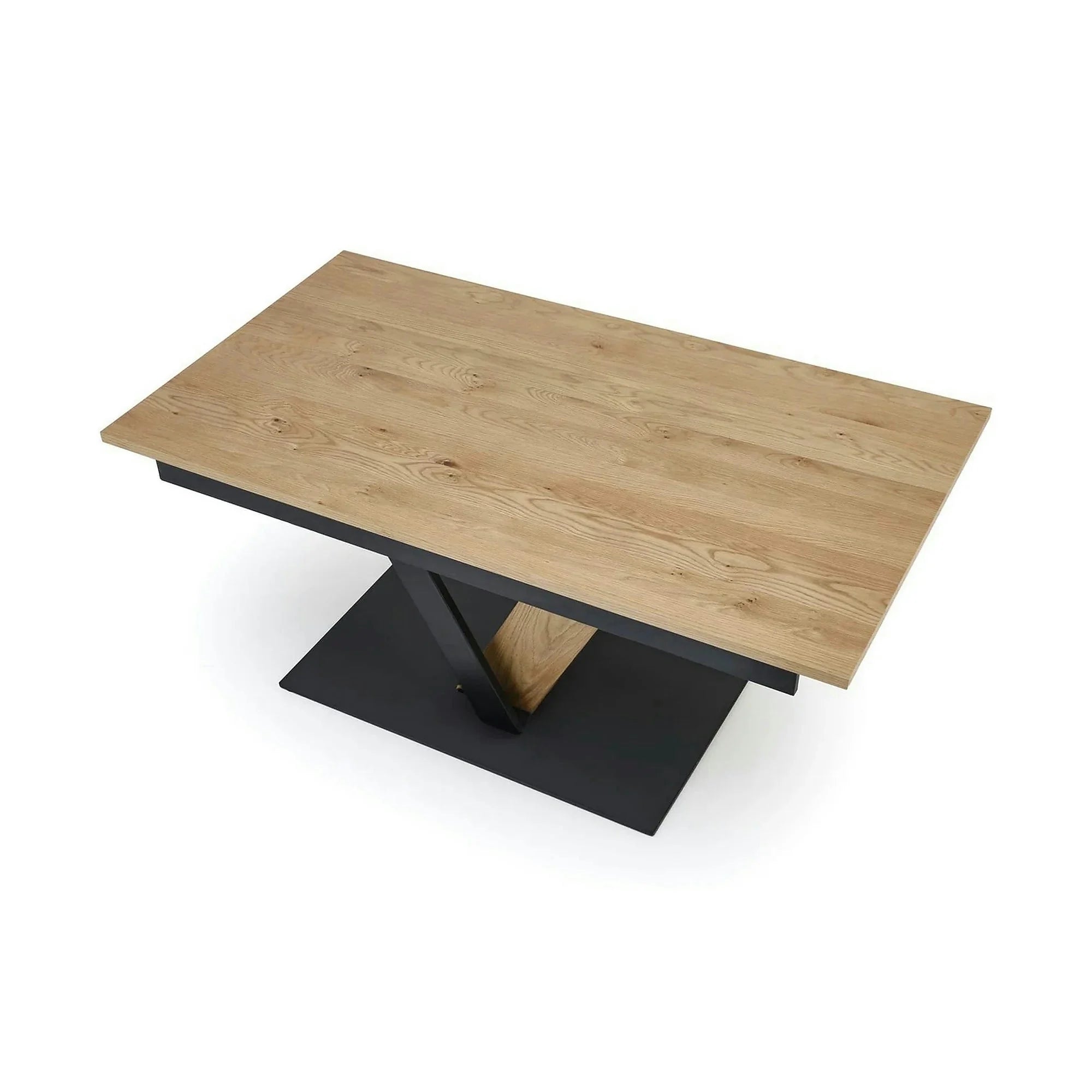 Masa extensibila FANIS, stejar/negru, 160/220x90x78 cm