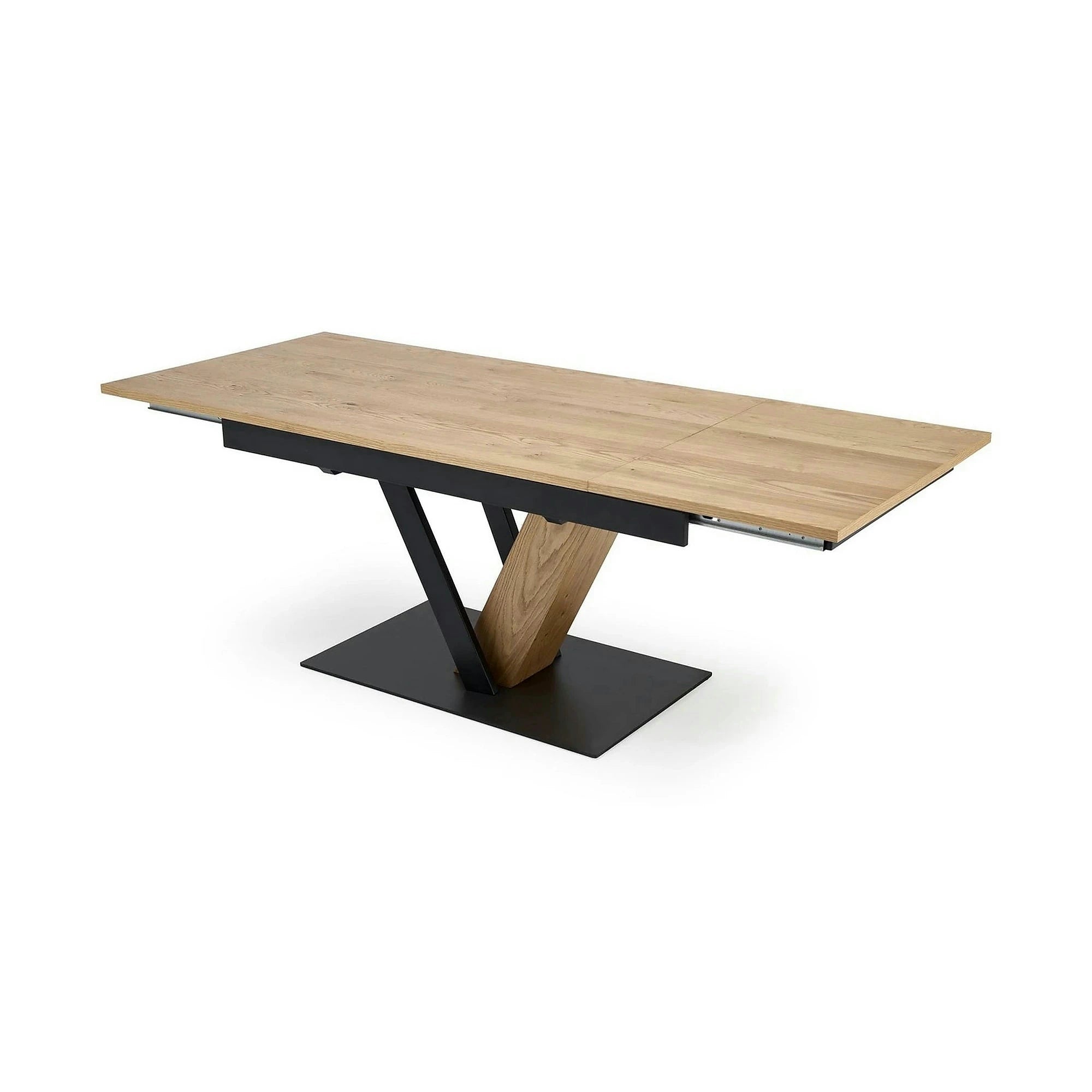Masa extensibila FANIS, stejar/negru, 160/220x90x78 cm