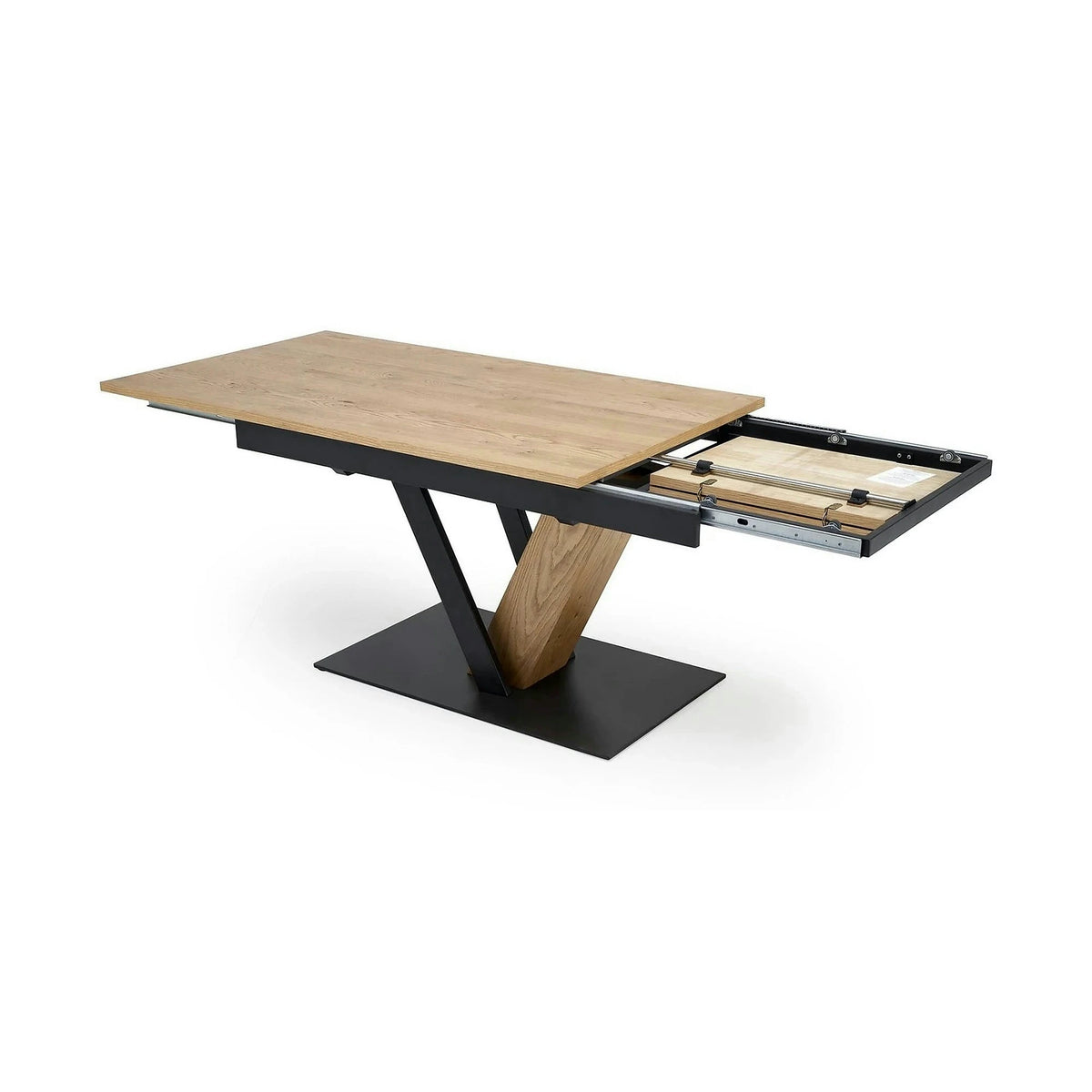 Masa extensibila FANIS, stejar/negru, 160/220x90x78 cm