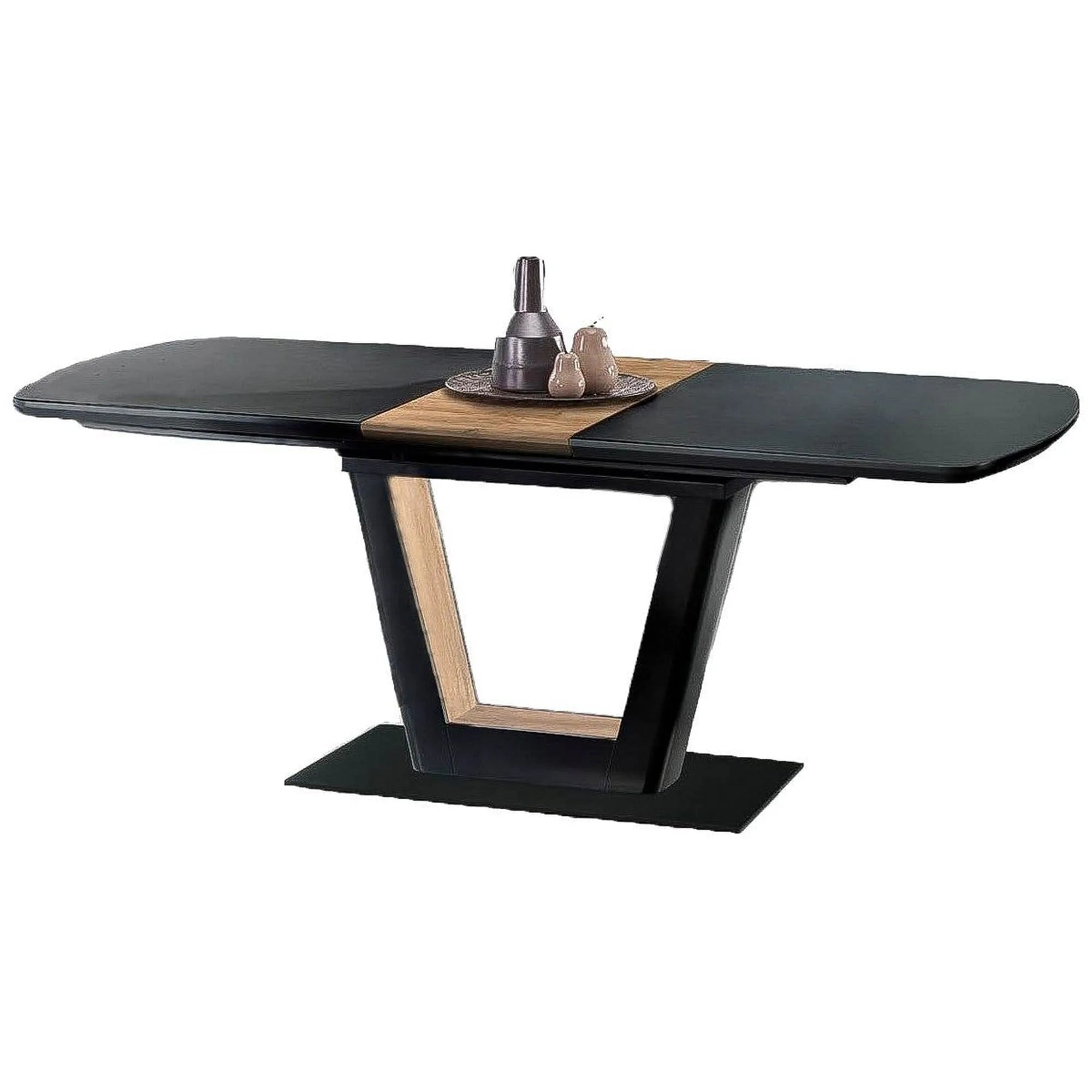 Masa extensibila FARREL, nuc/negru, 160/200x90x77 cm