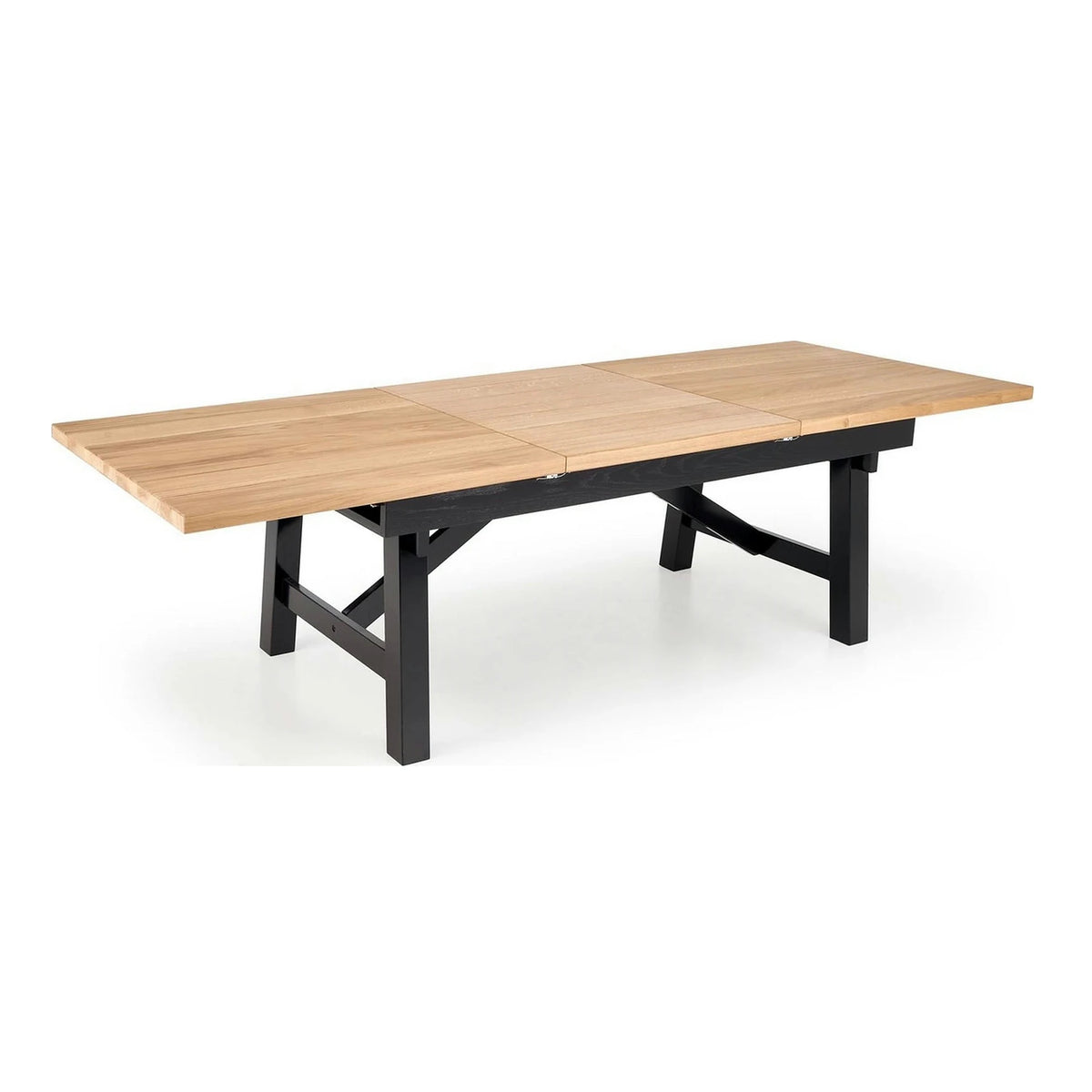 Masa extensibila FIESTA, stejar natural/negru, 200/280x100x77 cm