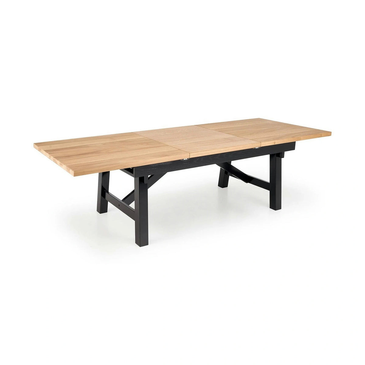 Masa extensibila FIESTA, stejar natural/negru, 200/280x100x77 cm